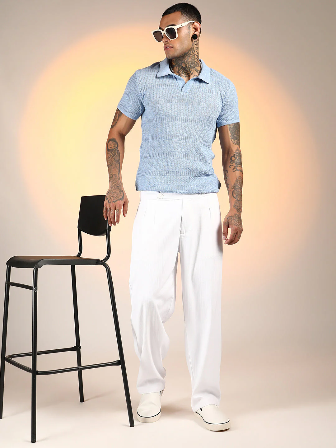 Brick-Ribbed Polo T-Shirt - Image 7