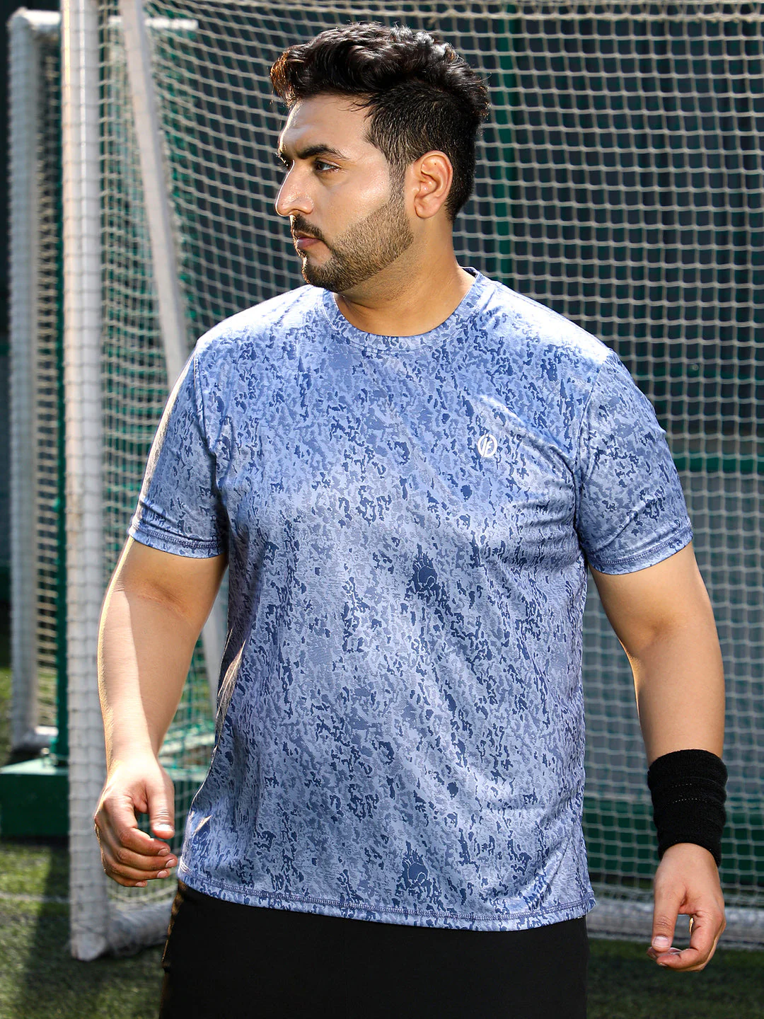 Abstract Print Activewear T-Shirt - Image 2