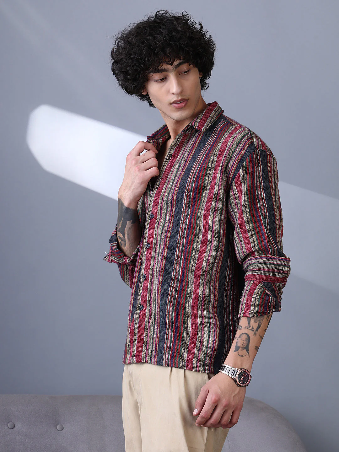 Multitrack-Striped Woven Shirt - Image 3