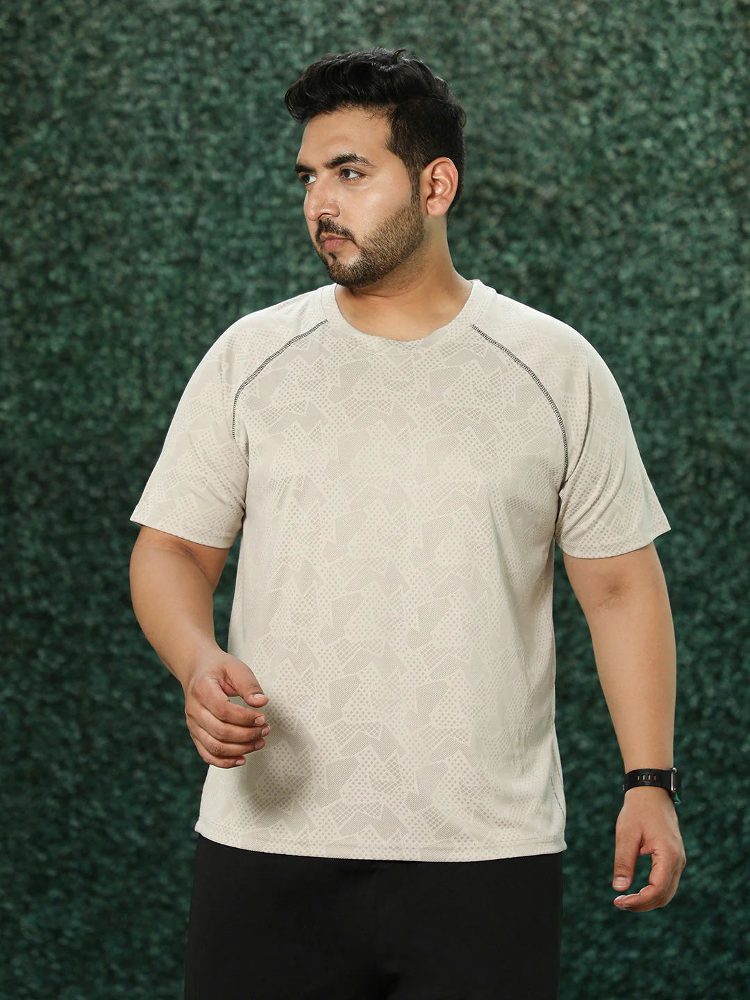Abstract-Imprint Activewear T-Shirt - Image 2
