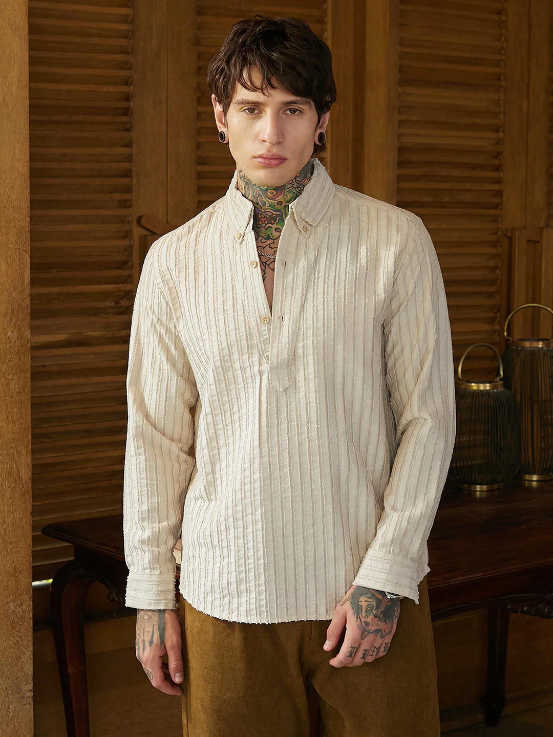 Edge-Lined Half-Placket Shirt - Image 2