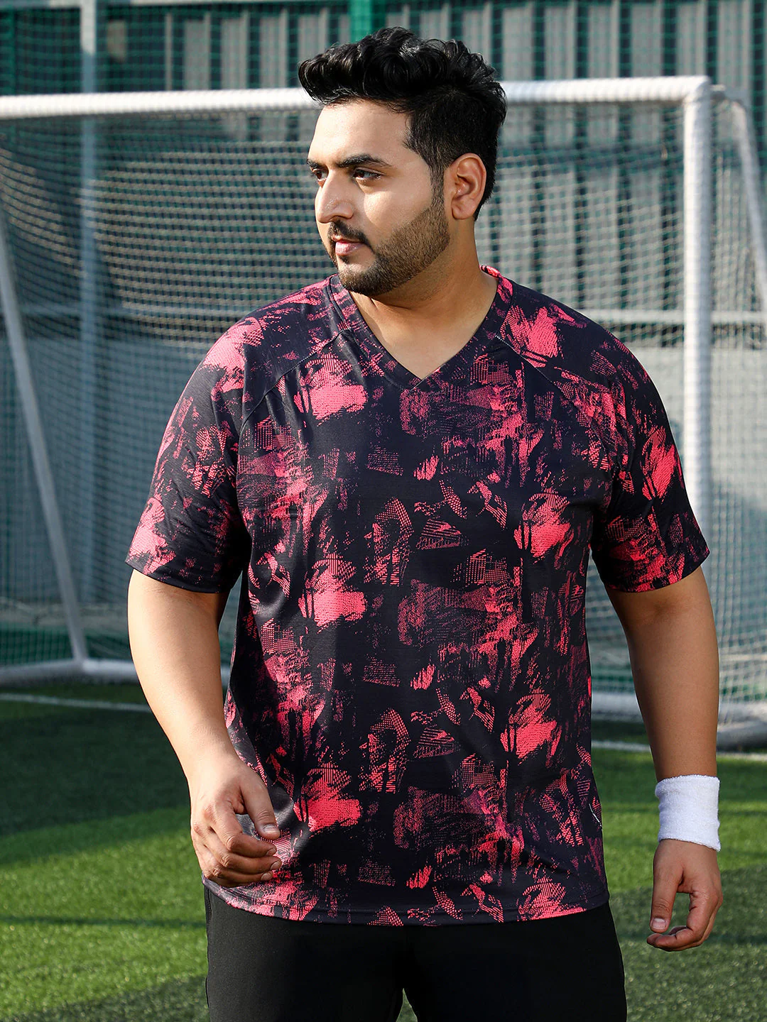 Abstract-Imprint Activewear T-Shirt - Image 2