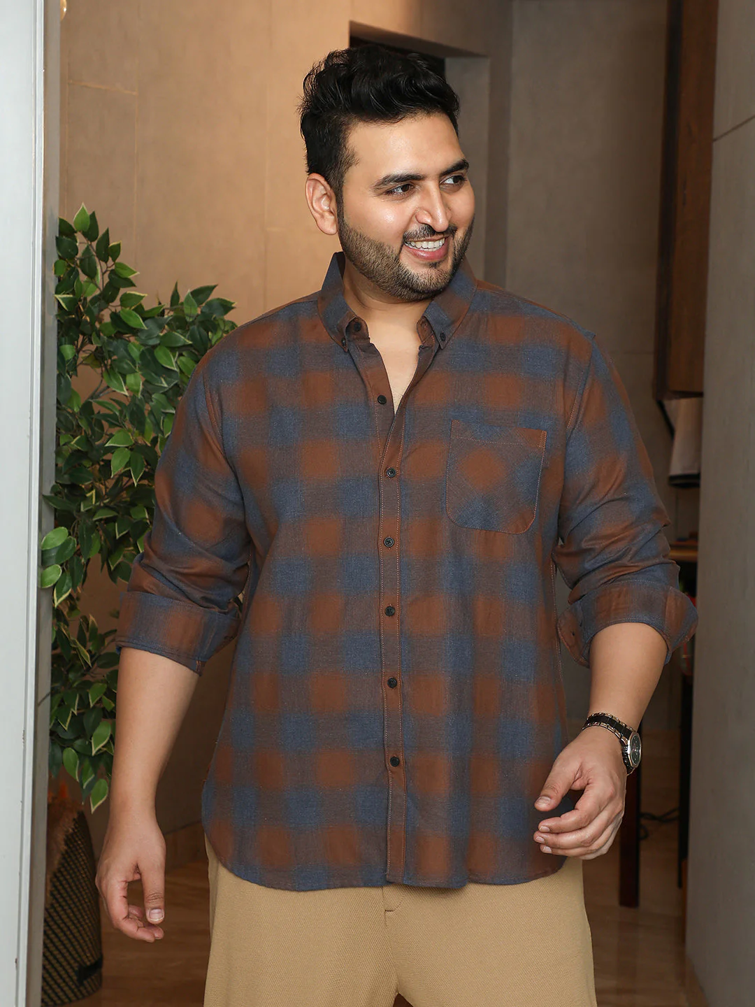 Brushing-Checks Regular Shirt - Image 2