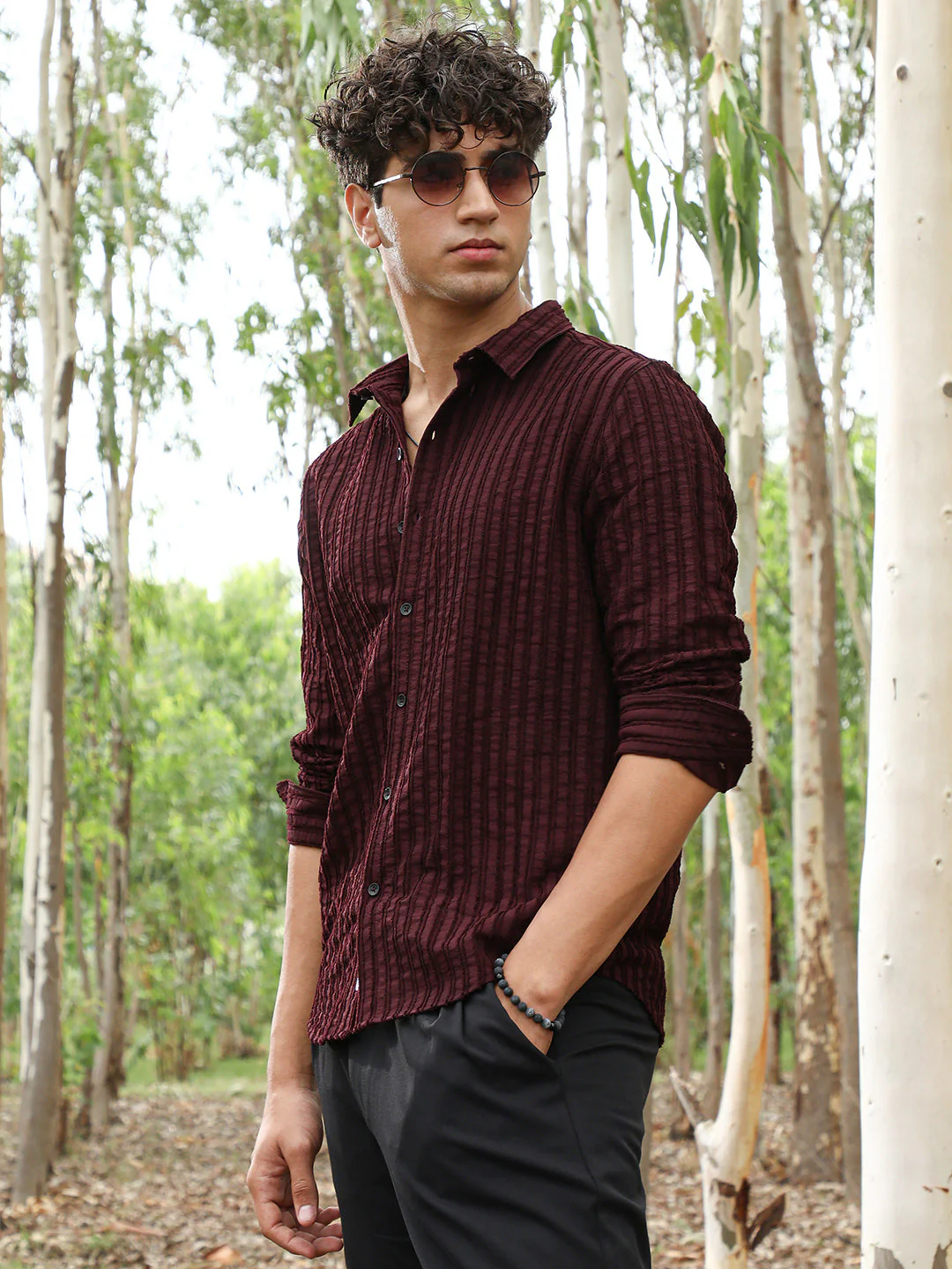 Edgy-Stripe Jacquard Shirt - Image 3