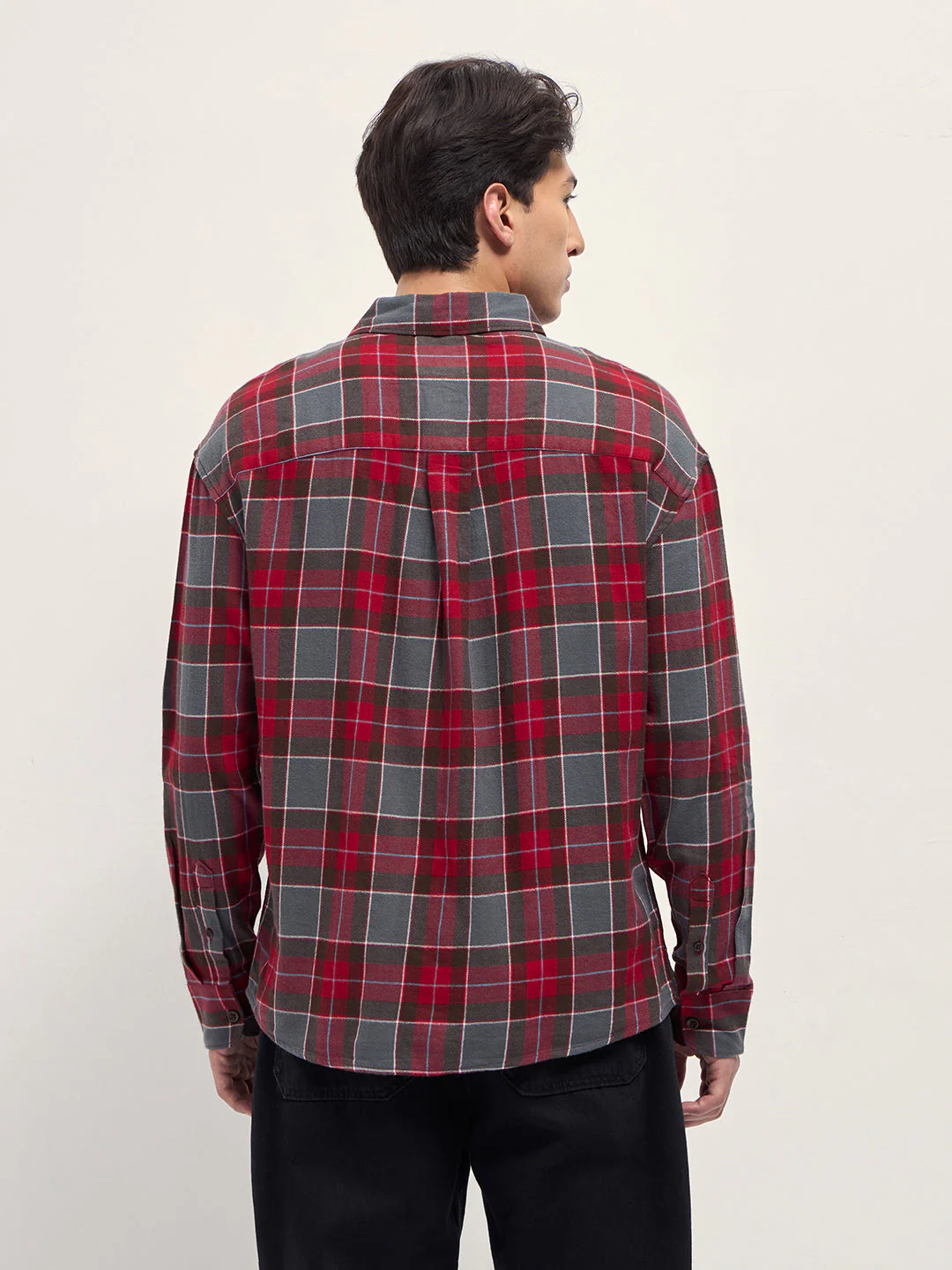 Red Relax Fit Flannel Checked Casual Shirt - Image 2