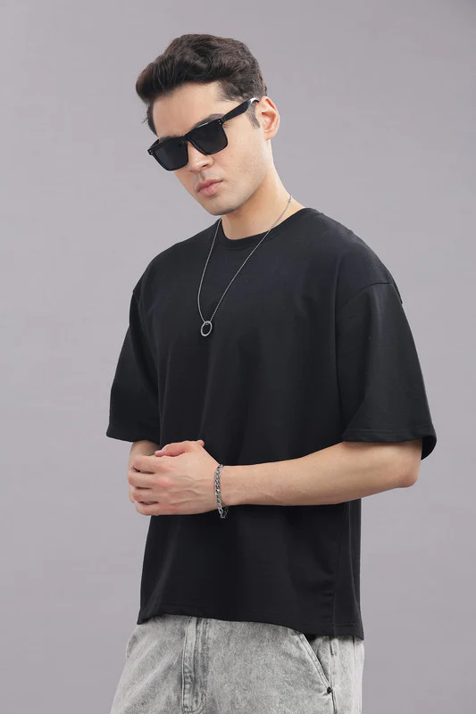 Funny Tales Oversized Black T-shirt for Men - Image 7