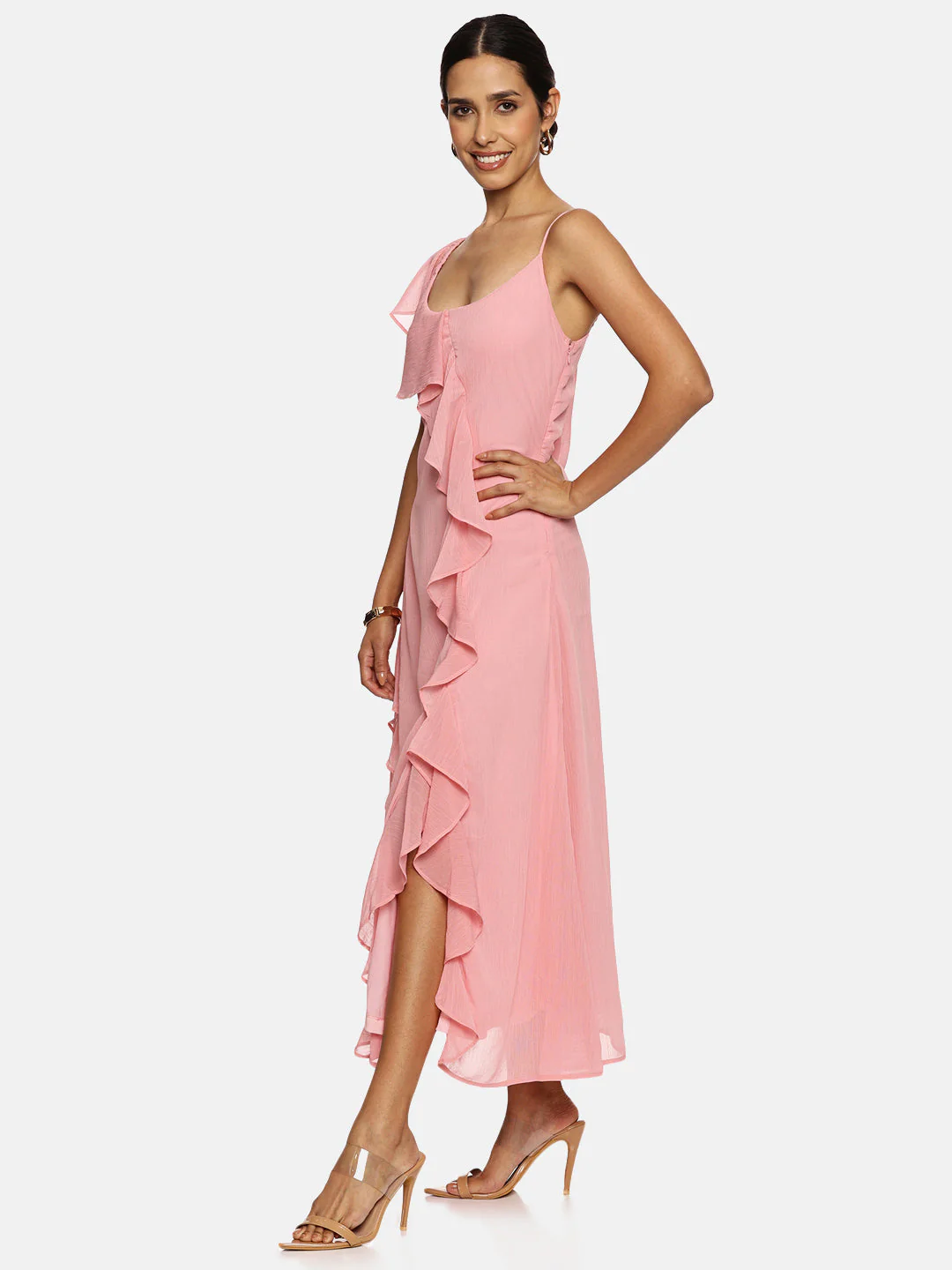 IS.U Peach Ruffle Maxi Dress - Image 3