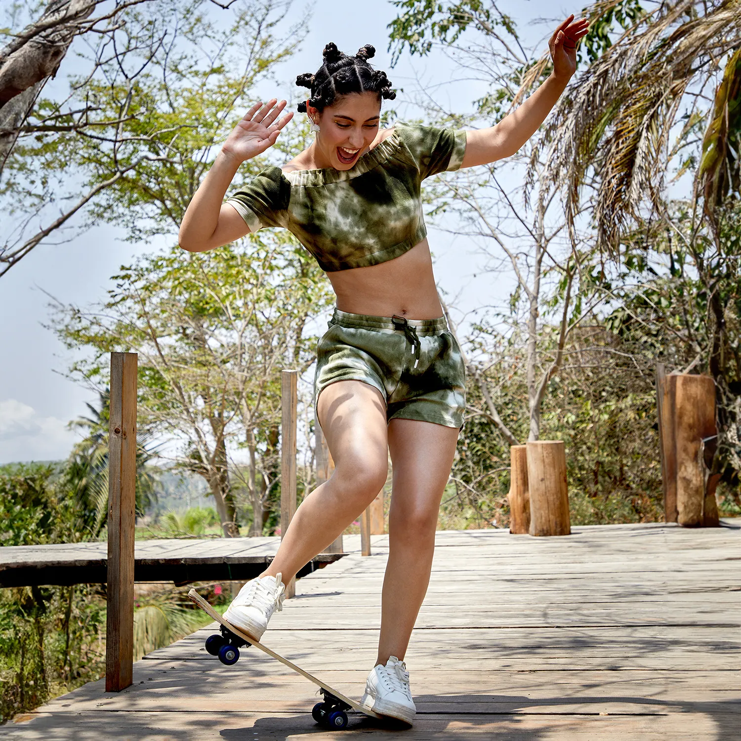 Olive Green Tie-Dye Co-Ord Set - Image 4
