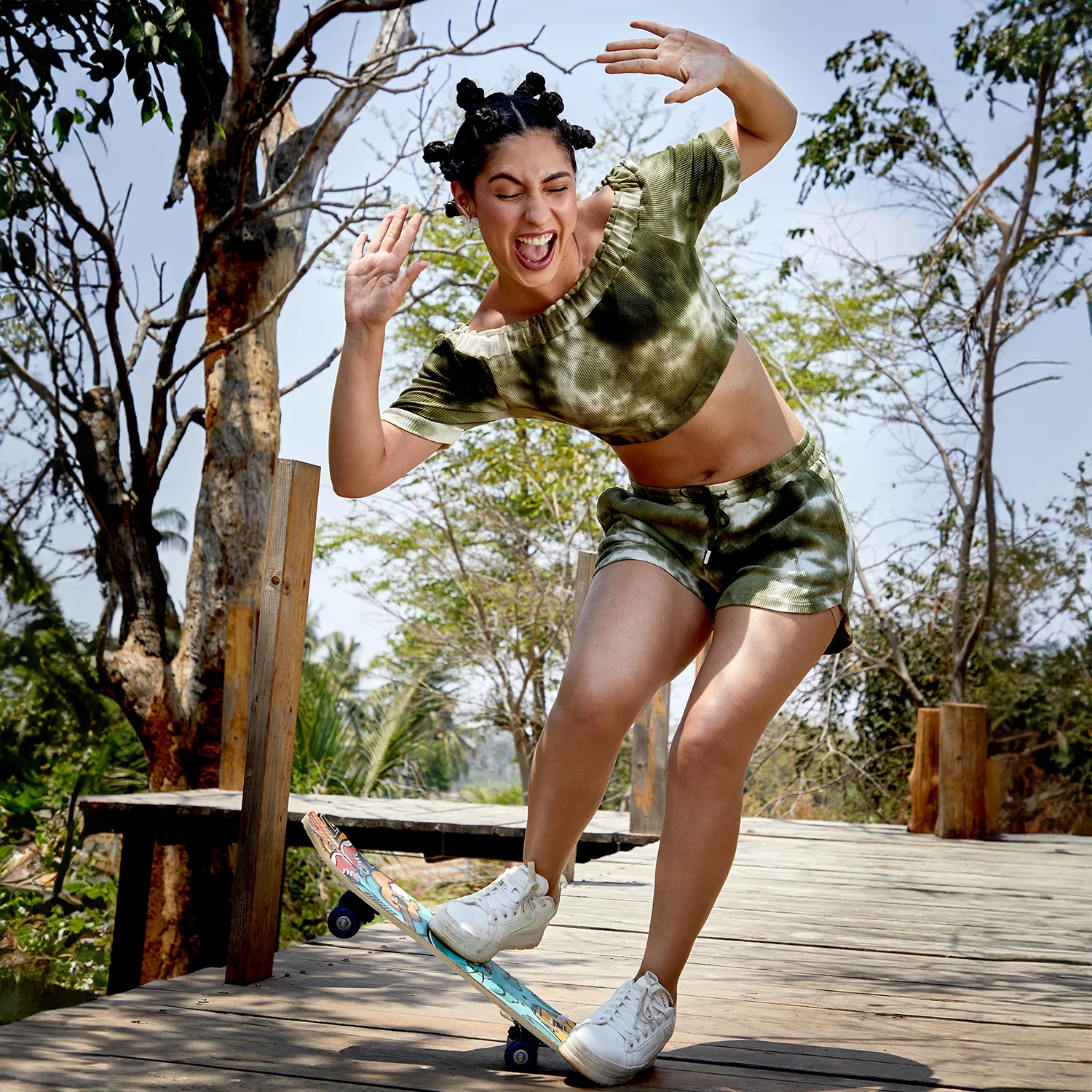 Olive Green Tie-Dye Co-Ord Set - Image 5