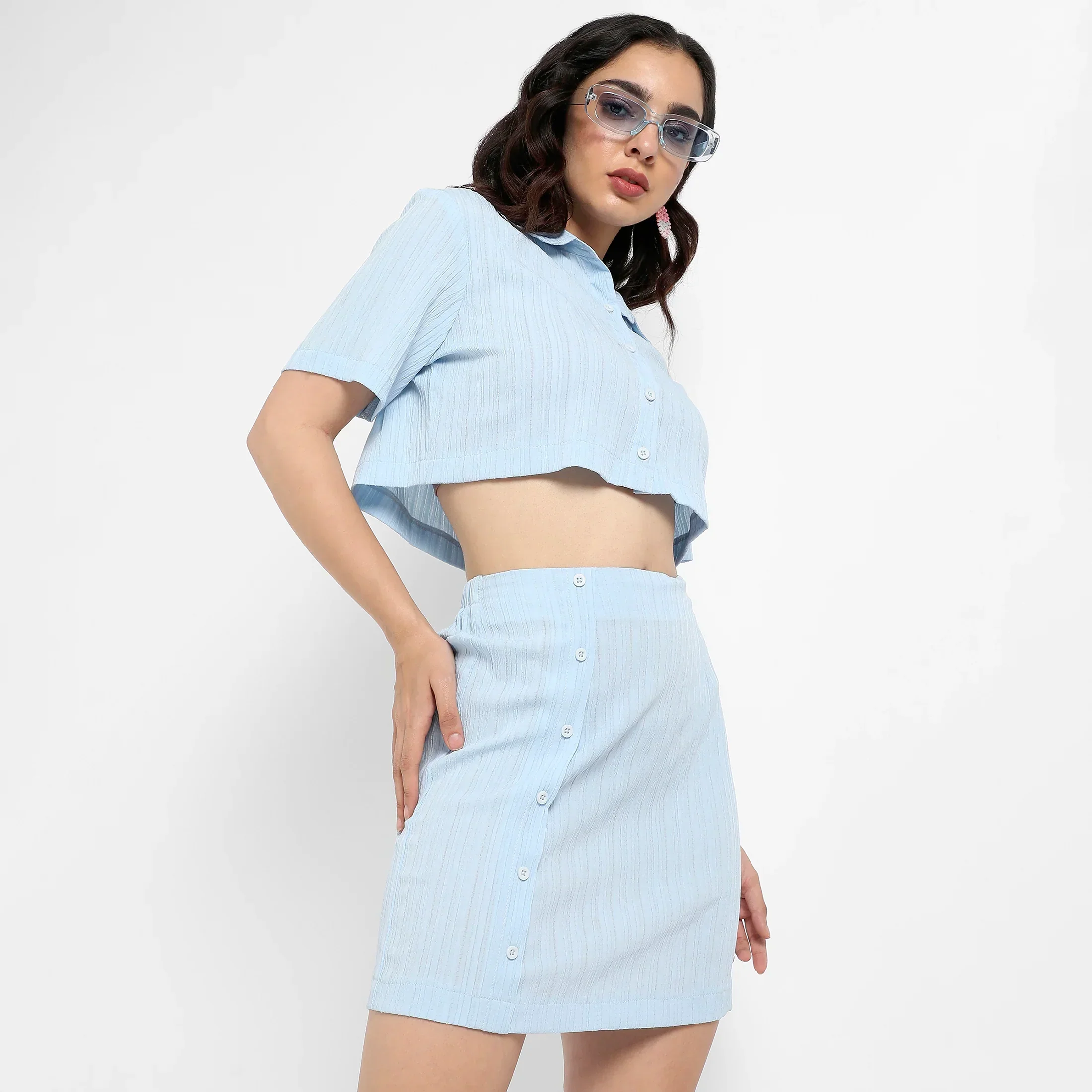 Solid Light Blue Co-Ord Set - Image 4