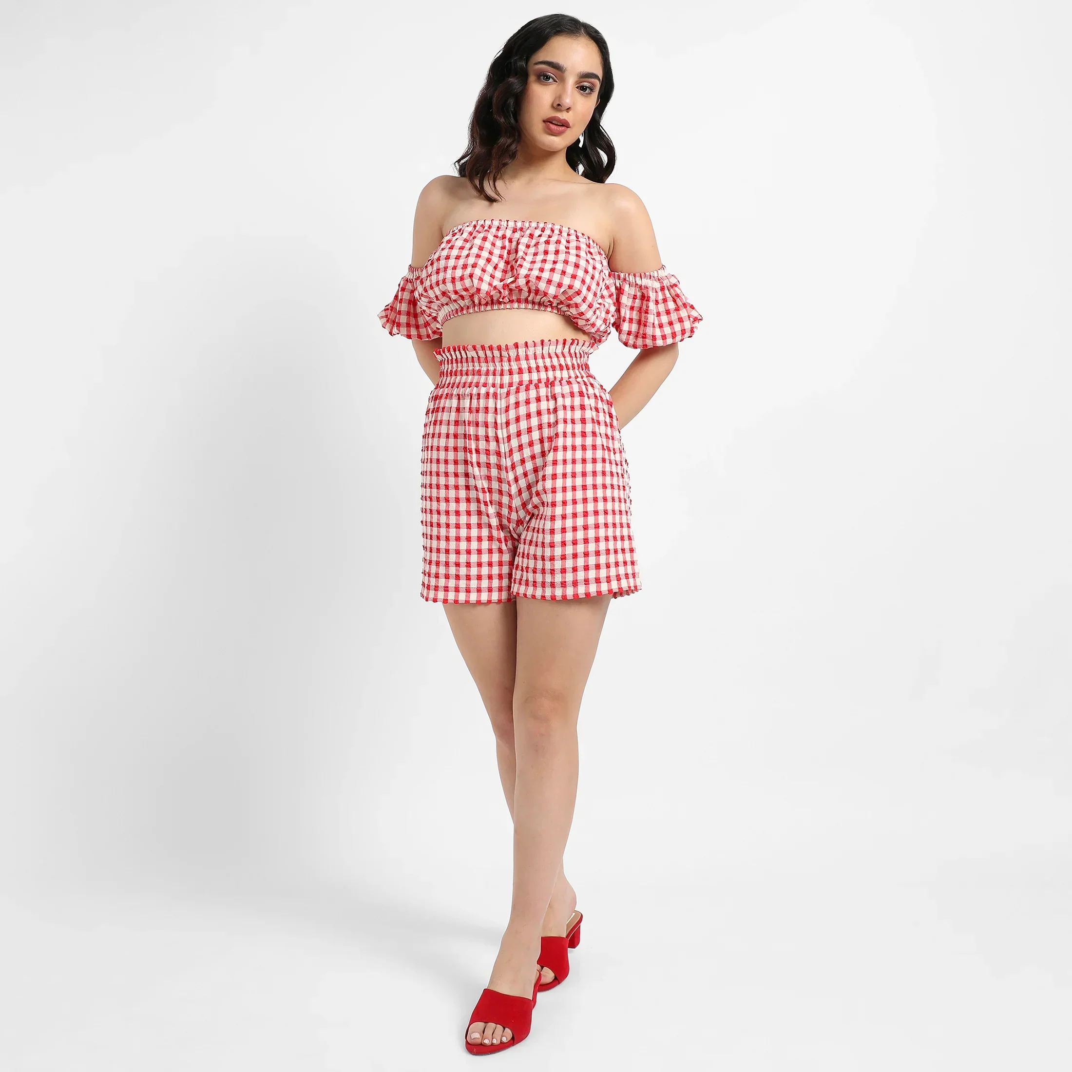 Women's Red Gingham Co-Ord Set - Image 5