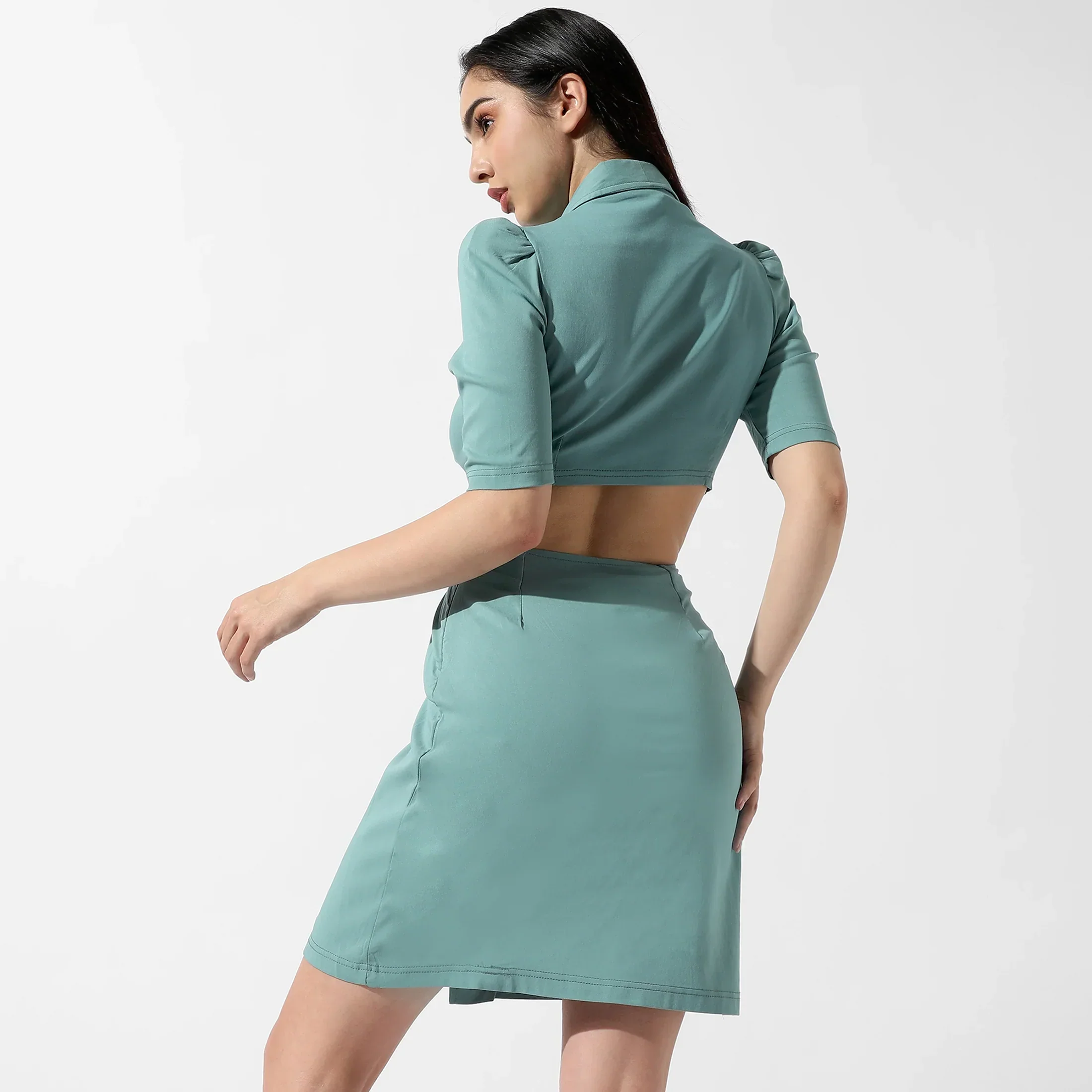 Sage Green Cut-Out Dress - Image 8