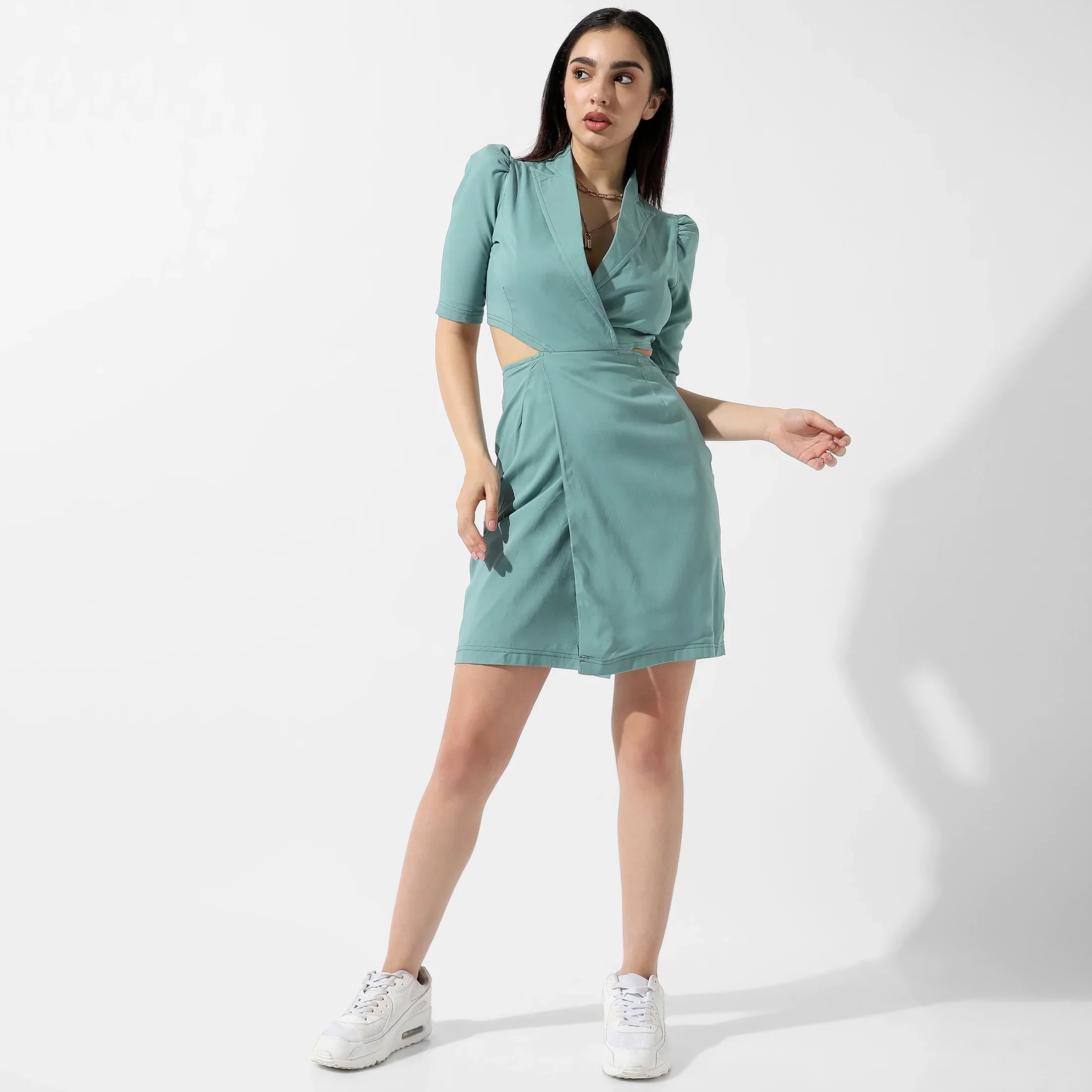 Sage Green Cut-Out Dress - Image 9