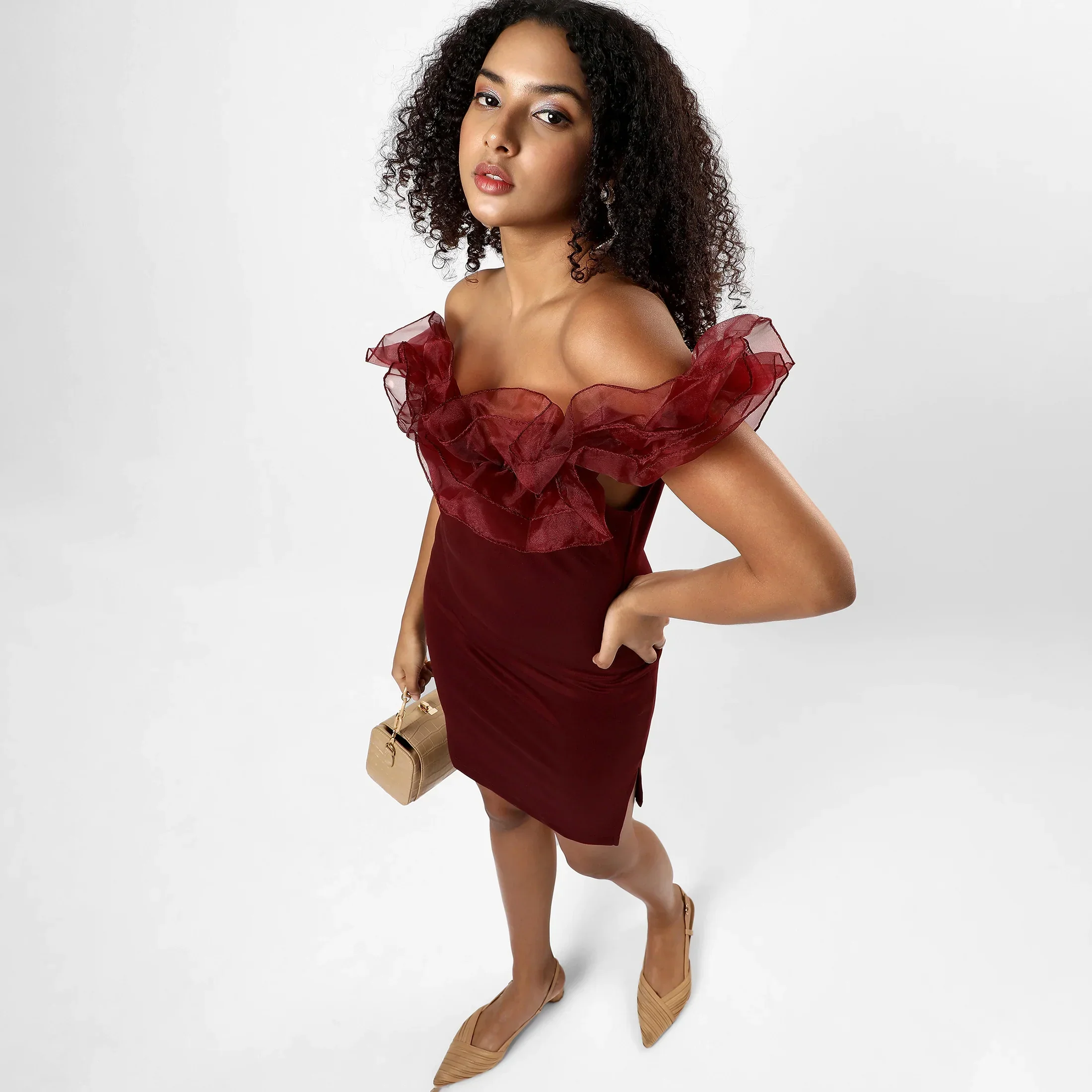 Solid Maroon Dress - Image 10
