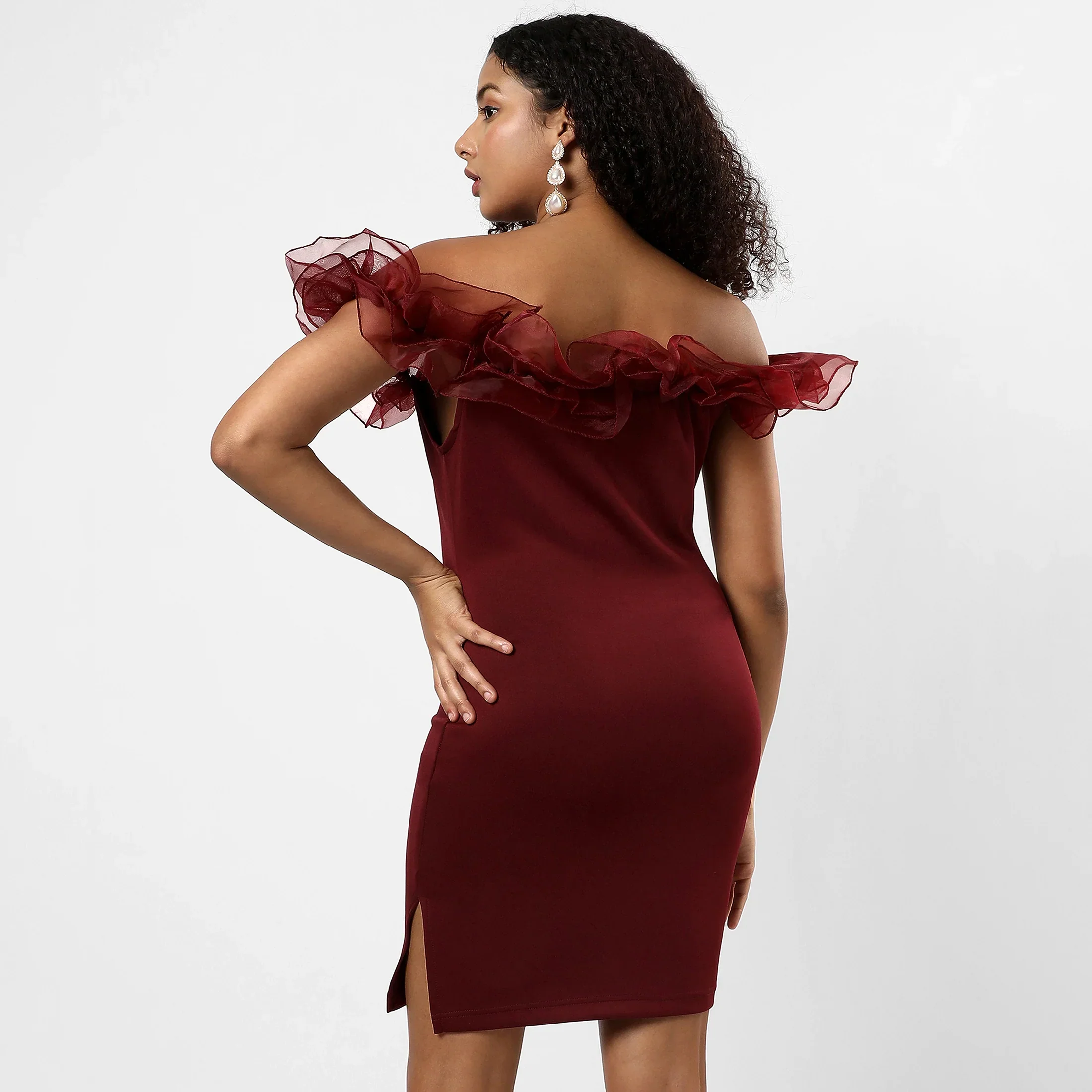 Solid Maroon Dress - Image 8
