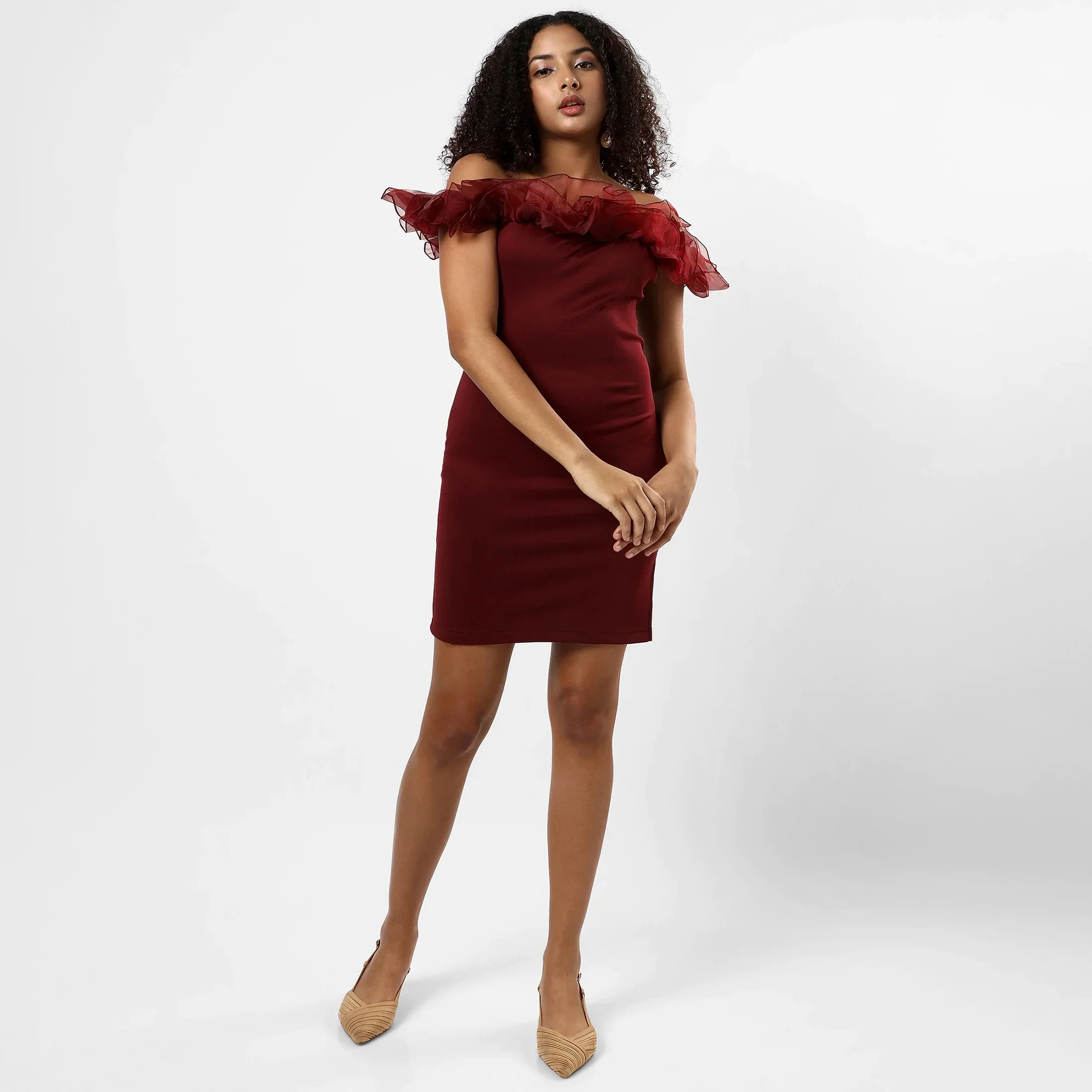 Solid Maroon Dress - Image 9