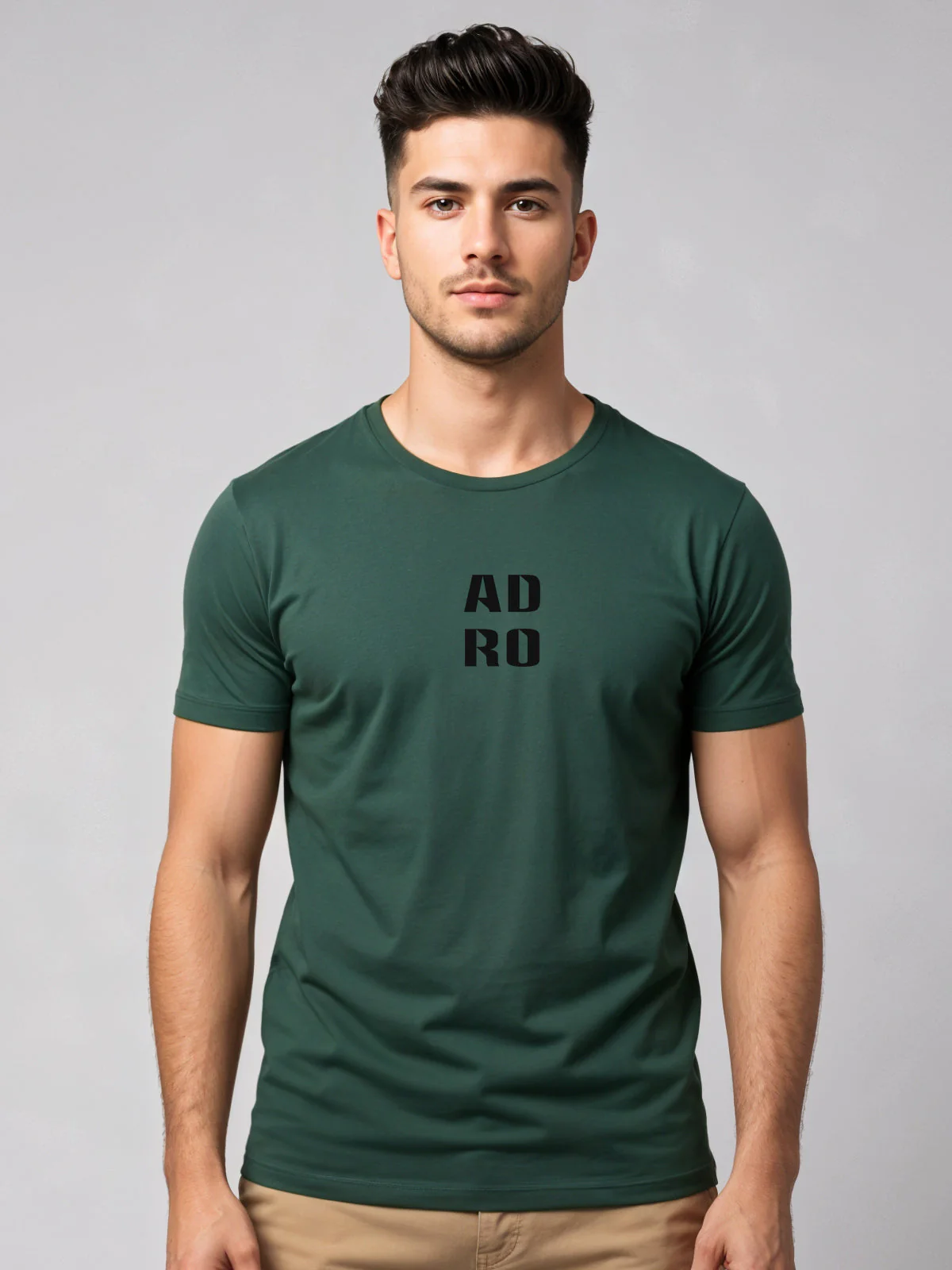 Cotton Lycra Half Sleeve Round Neck Logo Tee - Image 14