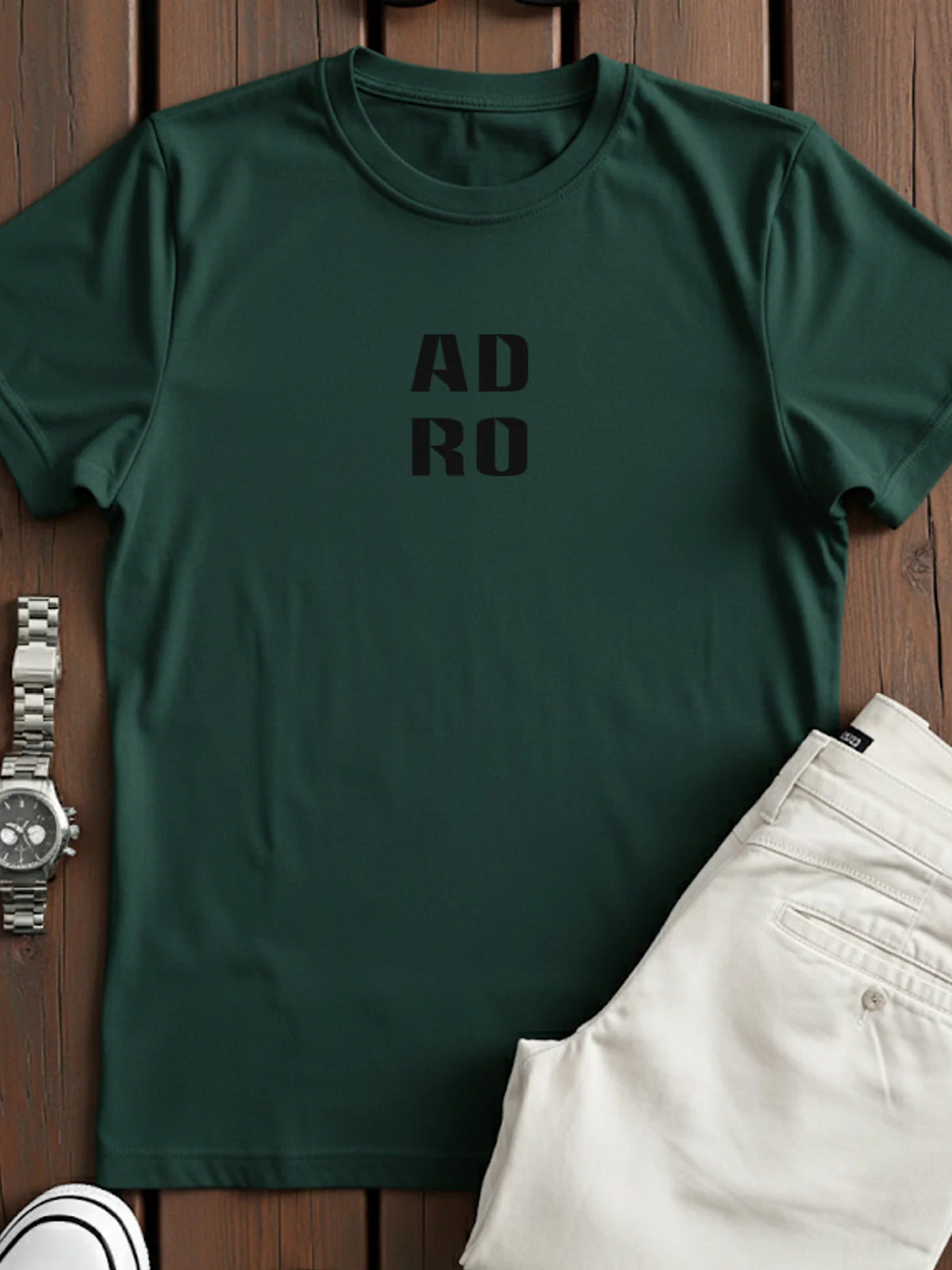 Cotton Lycra Half Sleeve Round Neck Logo Tee - Image 20