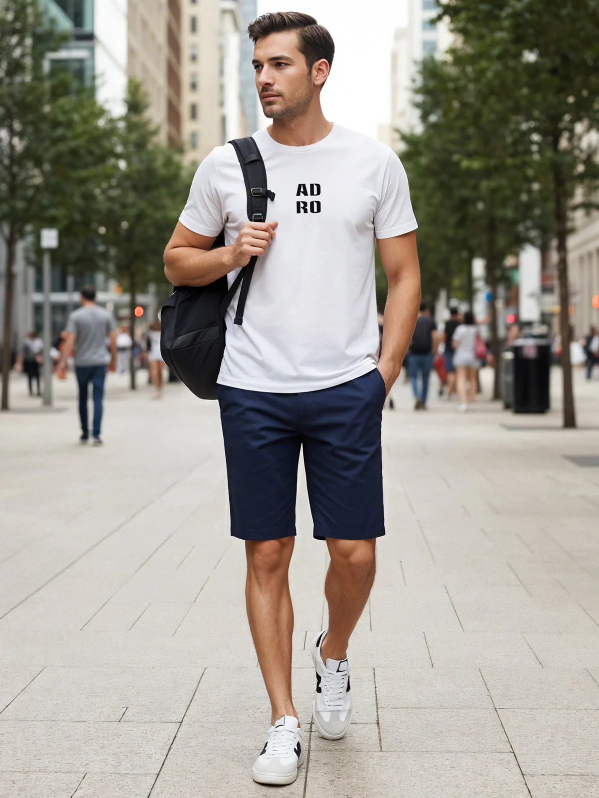 Cotton Lycra Half Sleeve Round Neck Logo Tee - Image 35