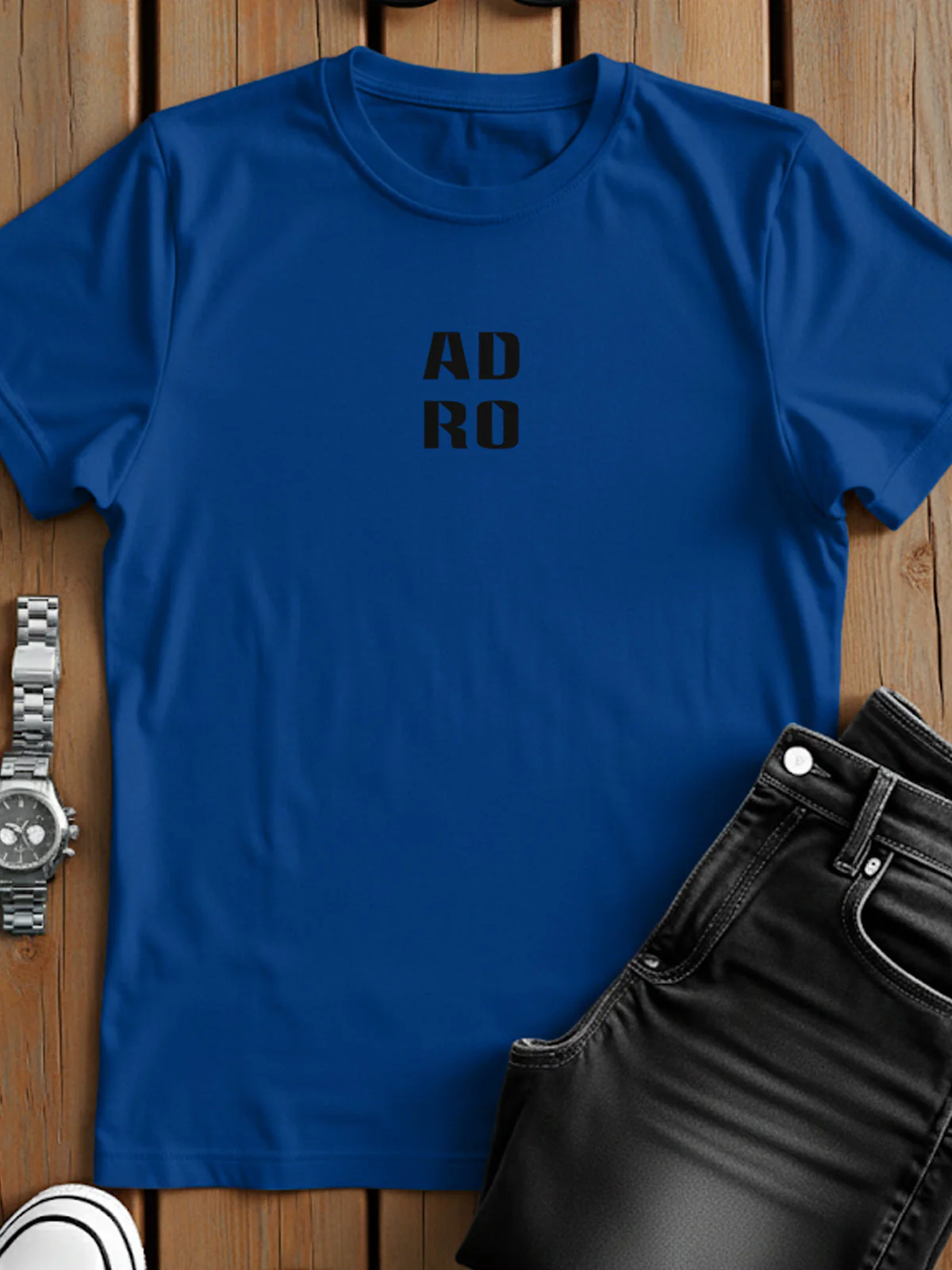 Cotton Lycra Half Sleeve Round Neck Logo Tee - Image 51
