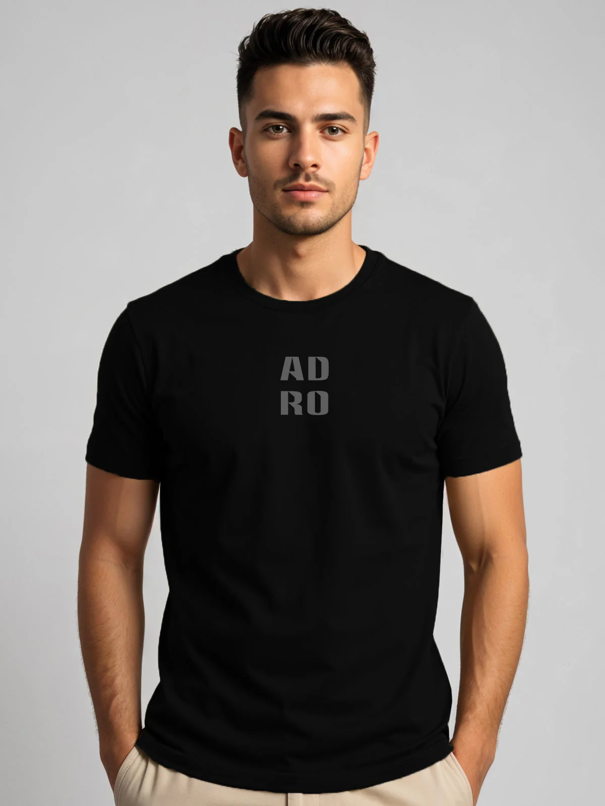 Cotton Lycra Half Sleeve Round Neck Logo Tee - Image 8