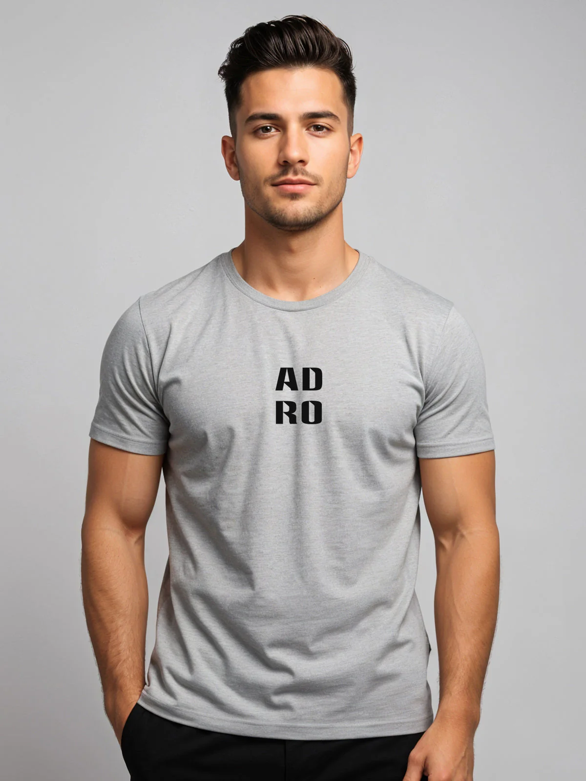 Adro Men’s ReCotton Lycra Half Sleeve Round Neck Logo Tee - Image 53