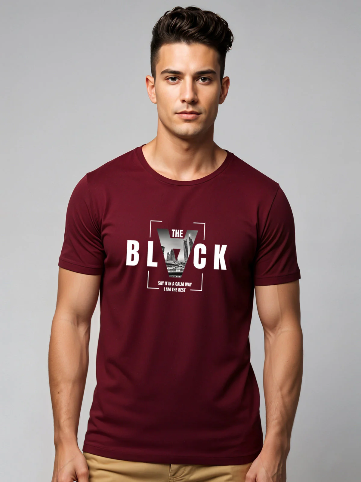 Cotton Lycra Half Sleeve Graphic Tee - Image 15