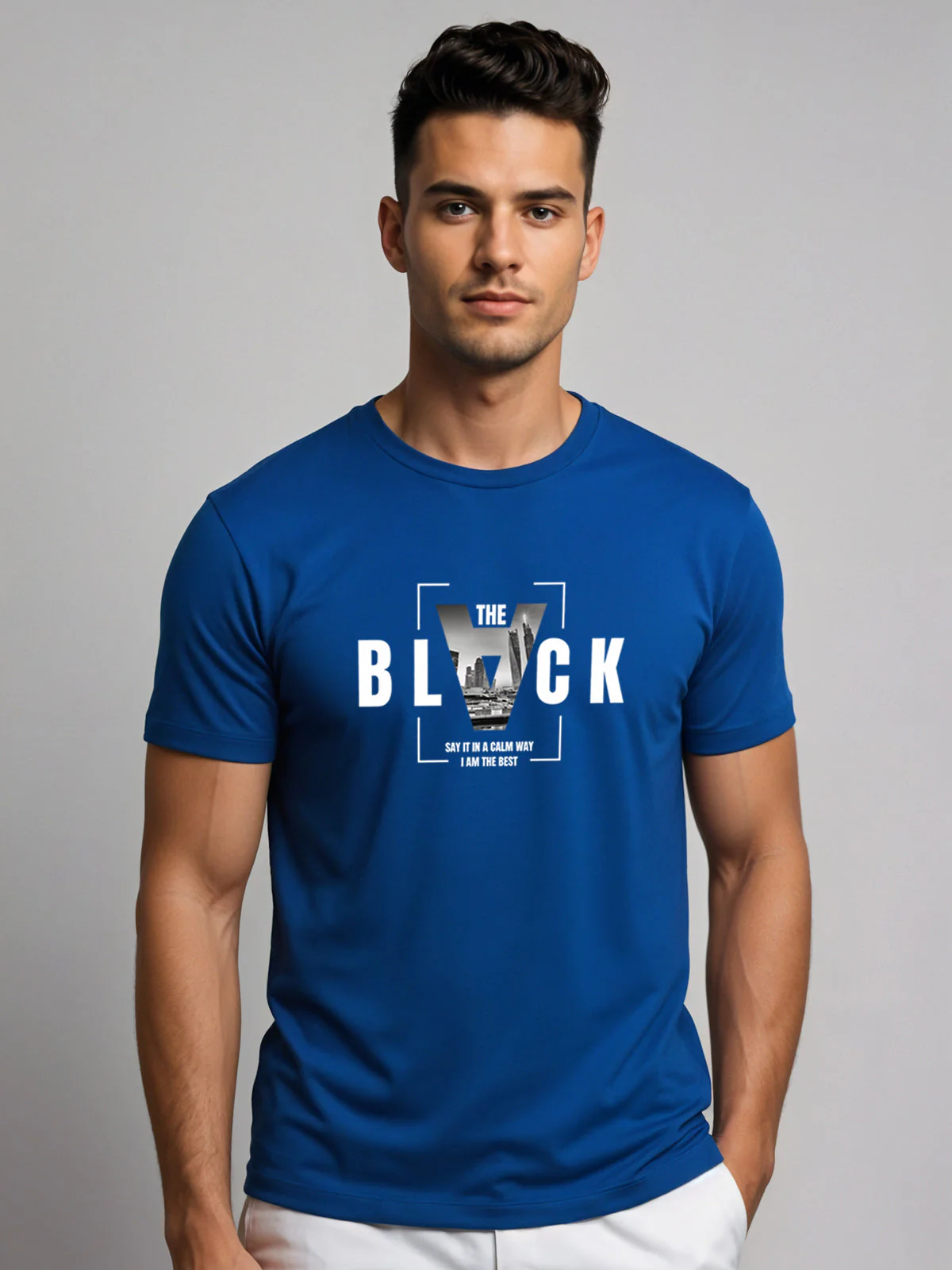 Cotton Lycra Half Sleeve Graphic Tee - Image 38