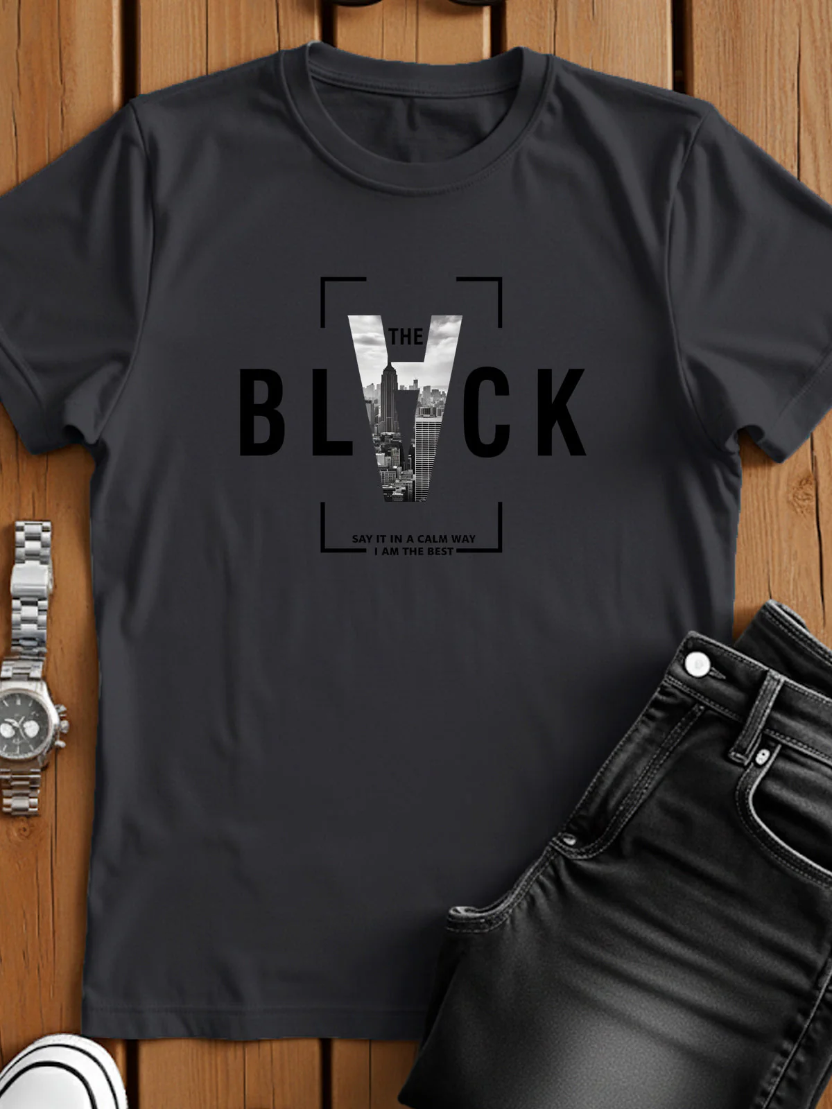 Cotton Lycra Half Sleeve Graphic Tee - Image 56