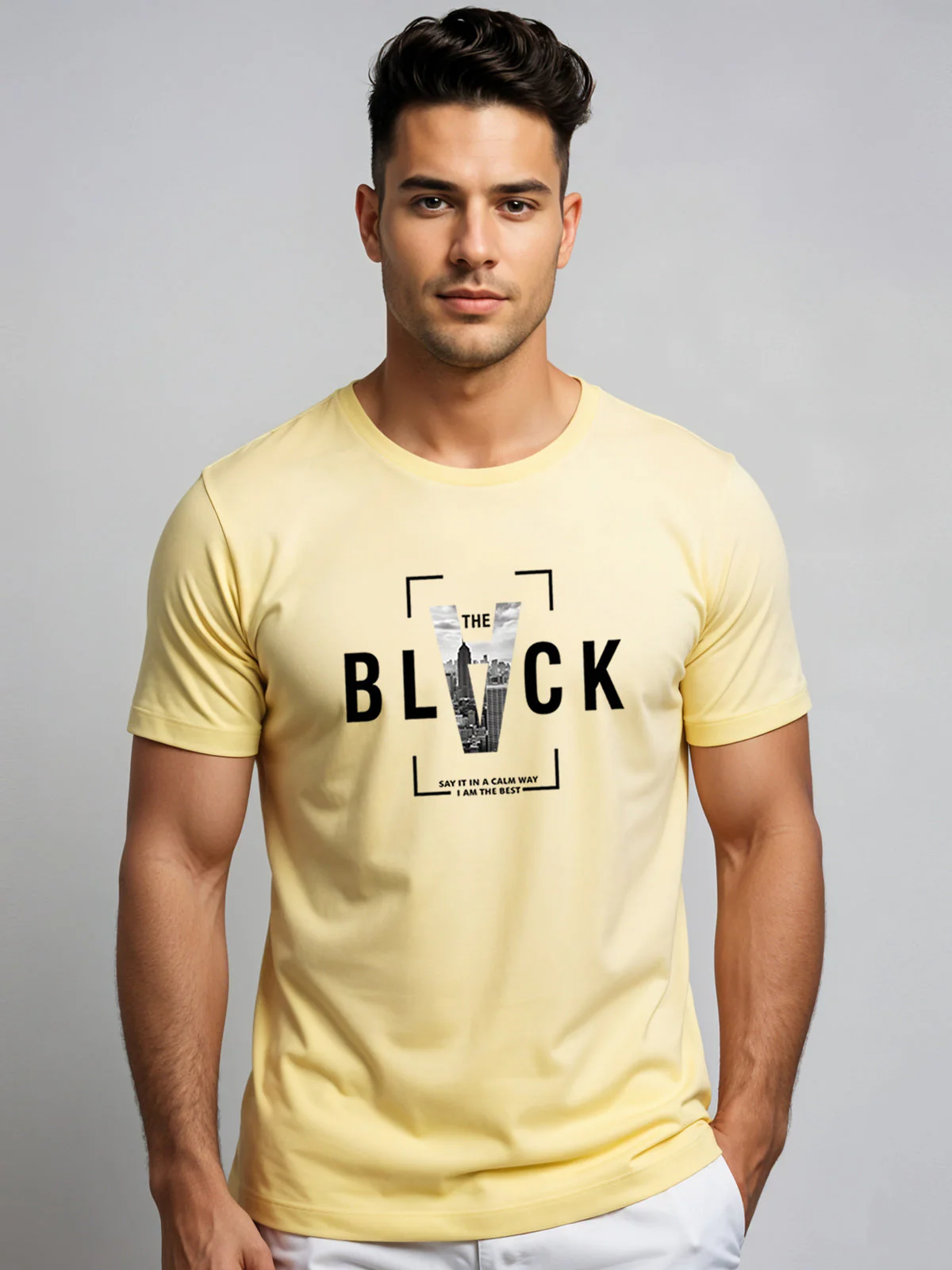 Cotton Lycra Half Sleeve Graphic Tee - Image 38