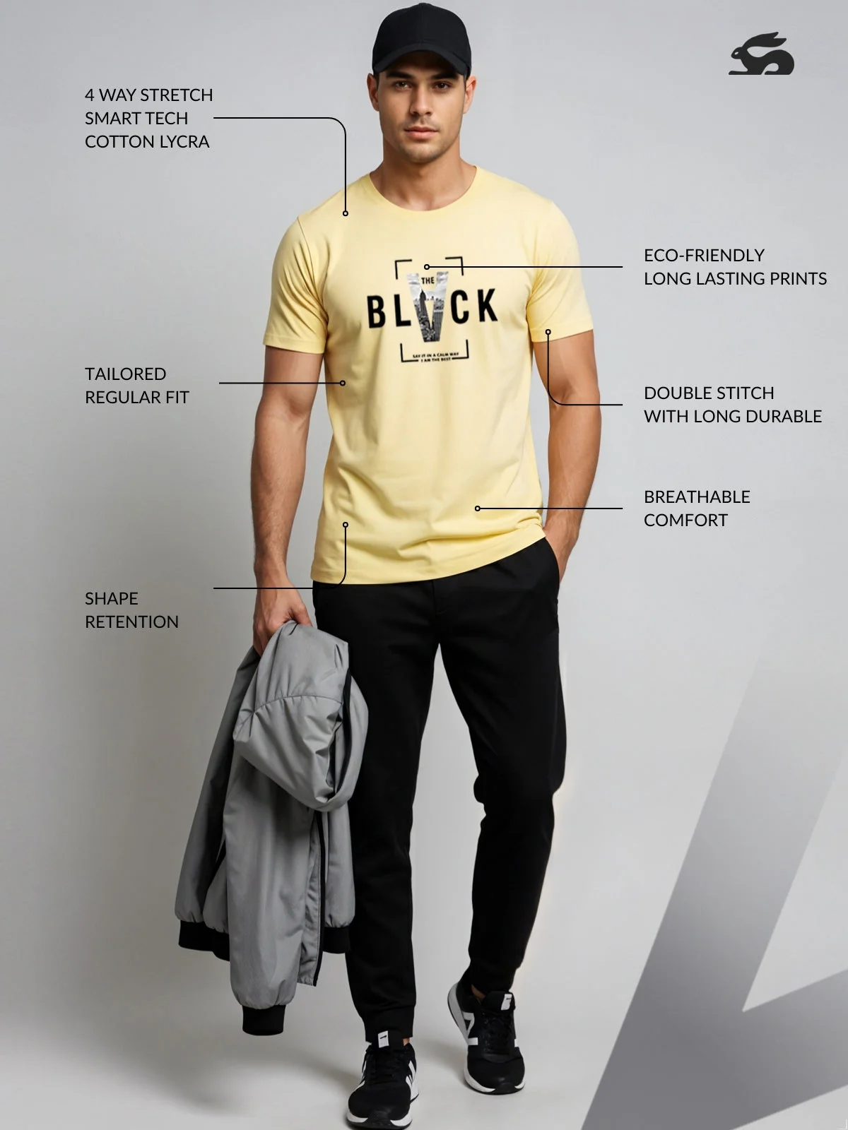 Cotton Lycra Half Sleeve Graphic Tee - Image 39