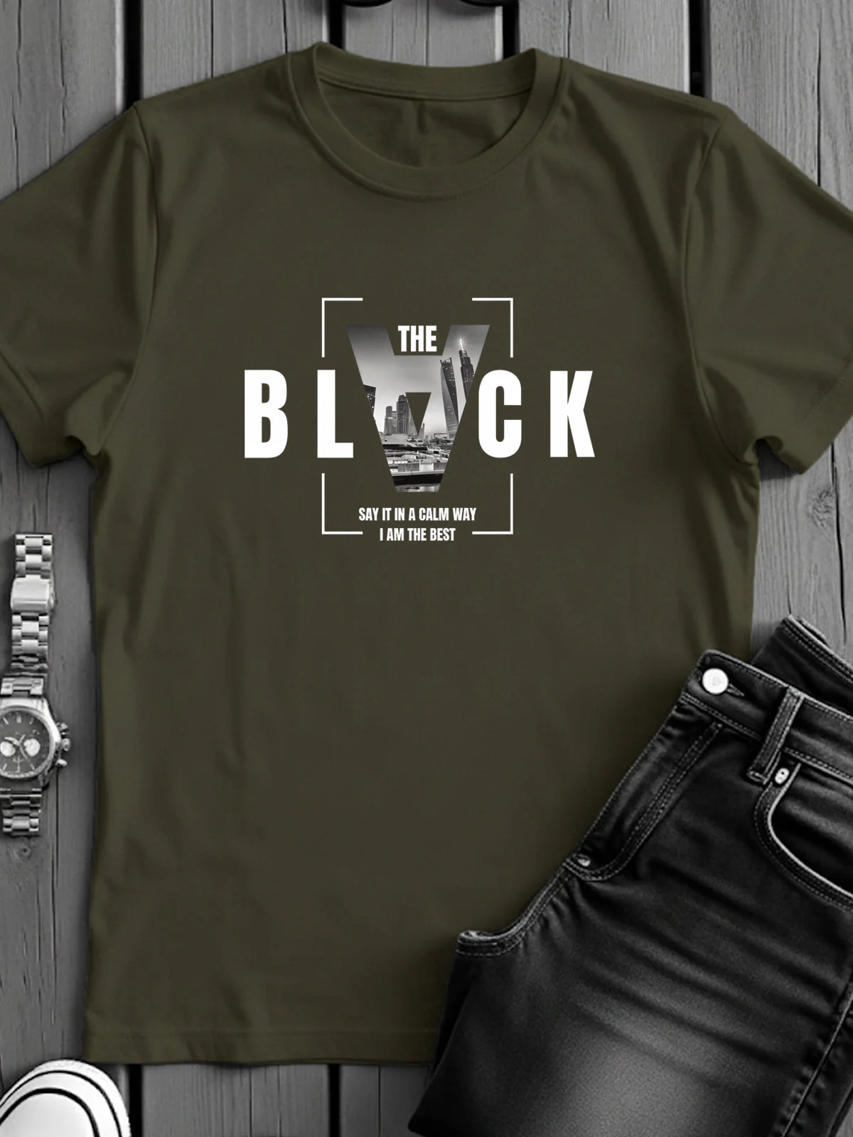 Cotton Lycra Half Sleeve Graphic Tee - Image 5