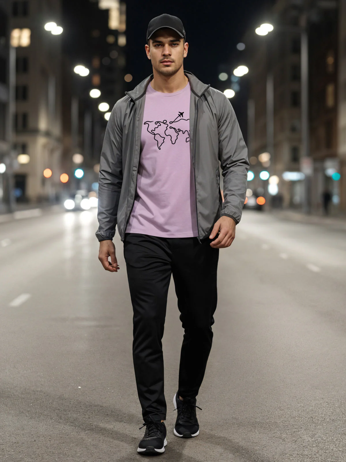 Men’s Regular Fit Wanderlust World Map T-Shirt - Image 27