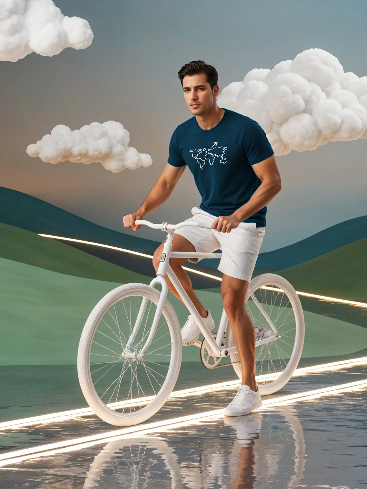 Men’s Regular Fit Wanderlust World Map T-Shirt - Image 3