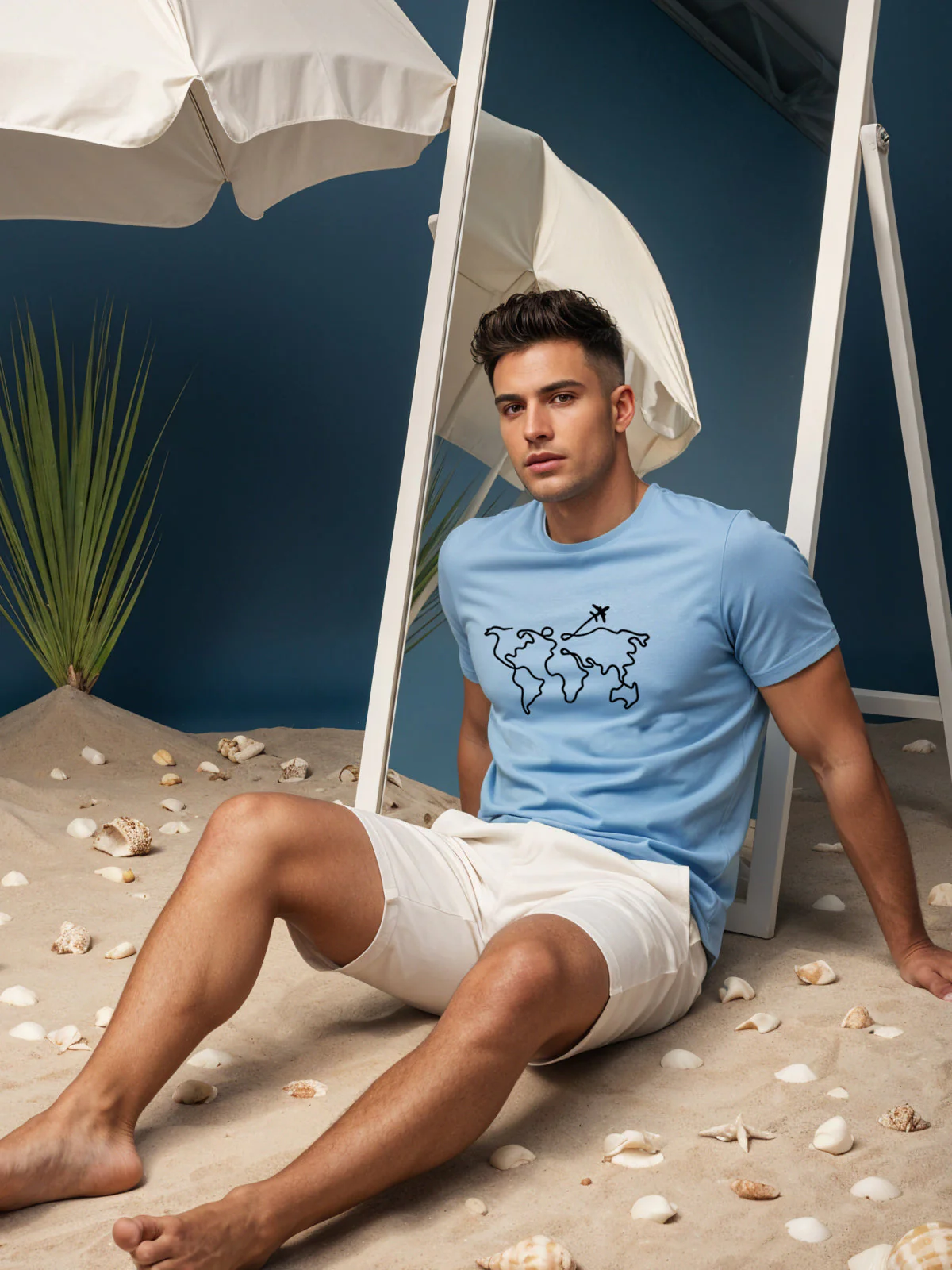 Men’s Regular Fit Wanderlust World Map T-Shirt - Image 34