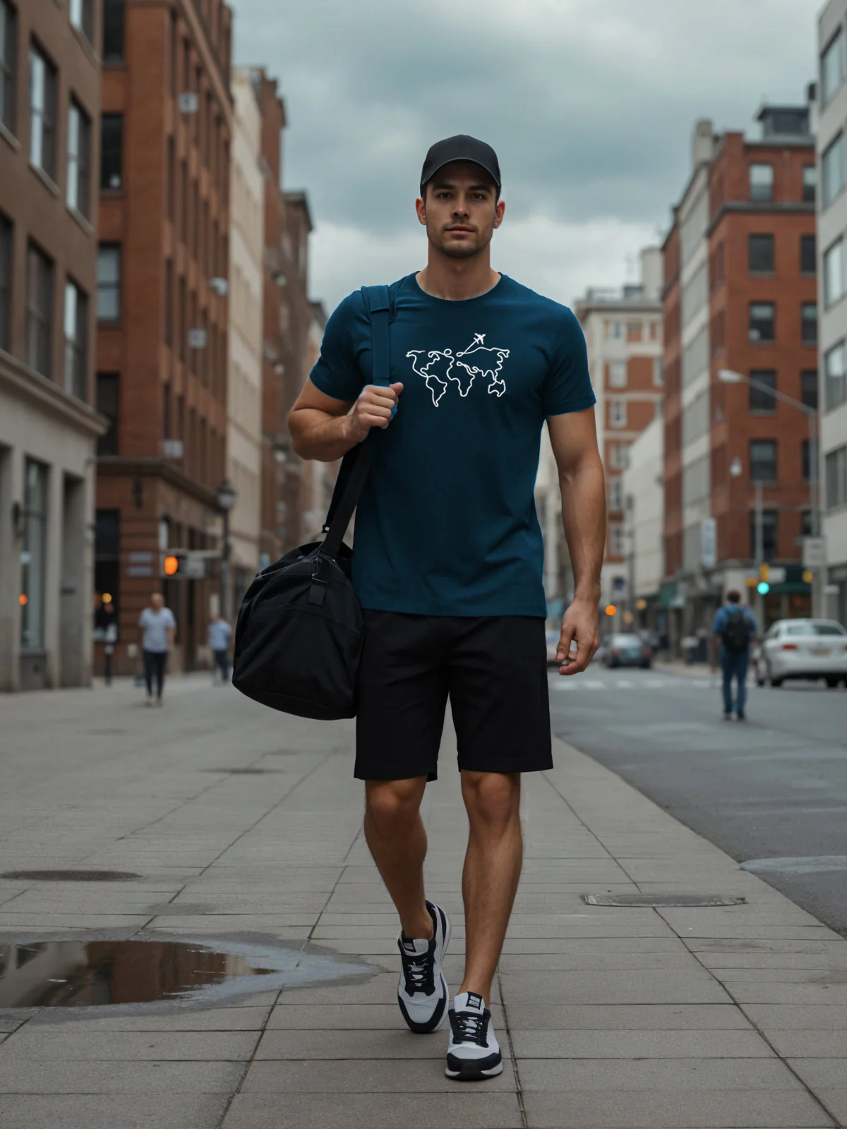 Men’s Regular Fit Wanderlust World Map T-Shirt - Image 4