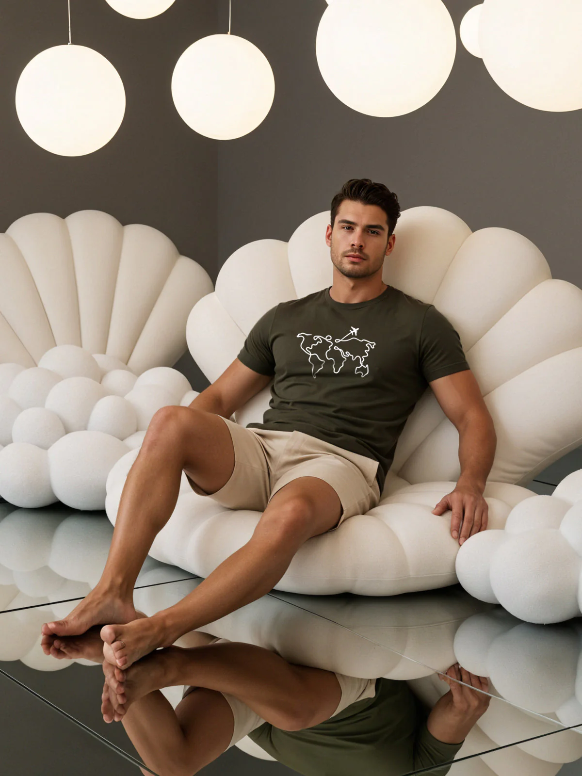 Men’s Regular Fit Wanderlust World Map T-Shirt - Image 41