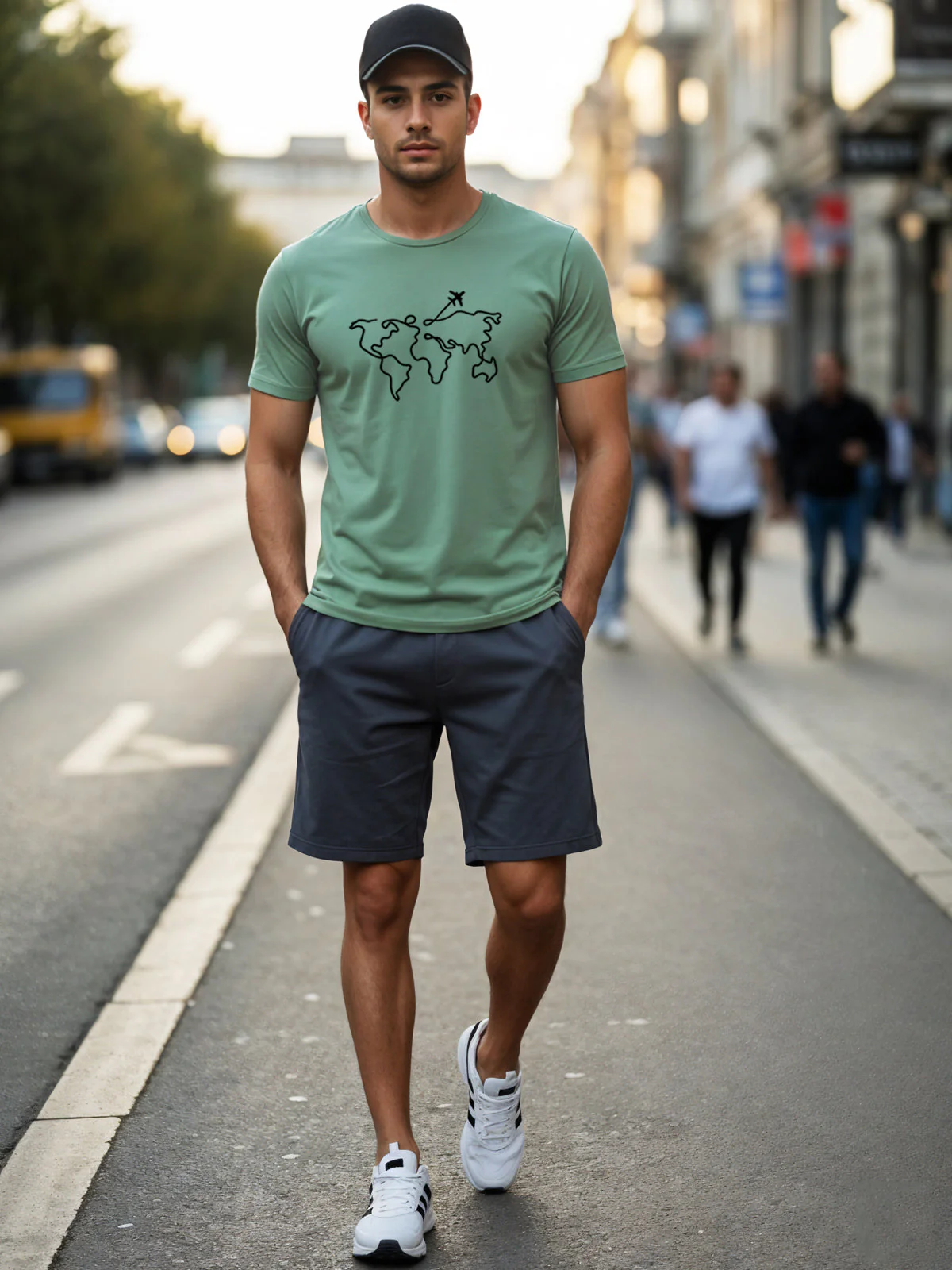 Men’s Regular Fit Wanderlust World Map T-Shirt - Image 50