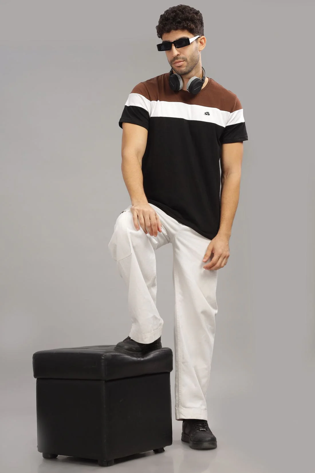 Colourblocked Cotton T-Shirt - Image 5