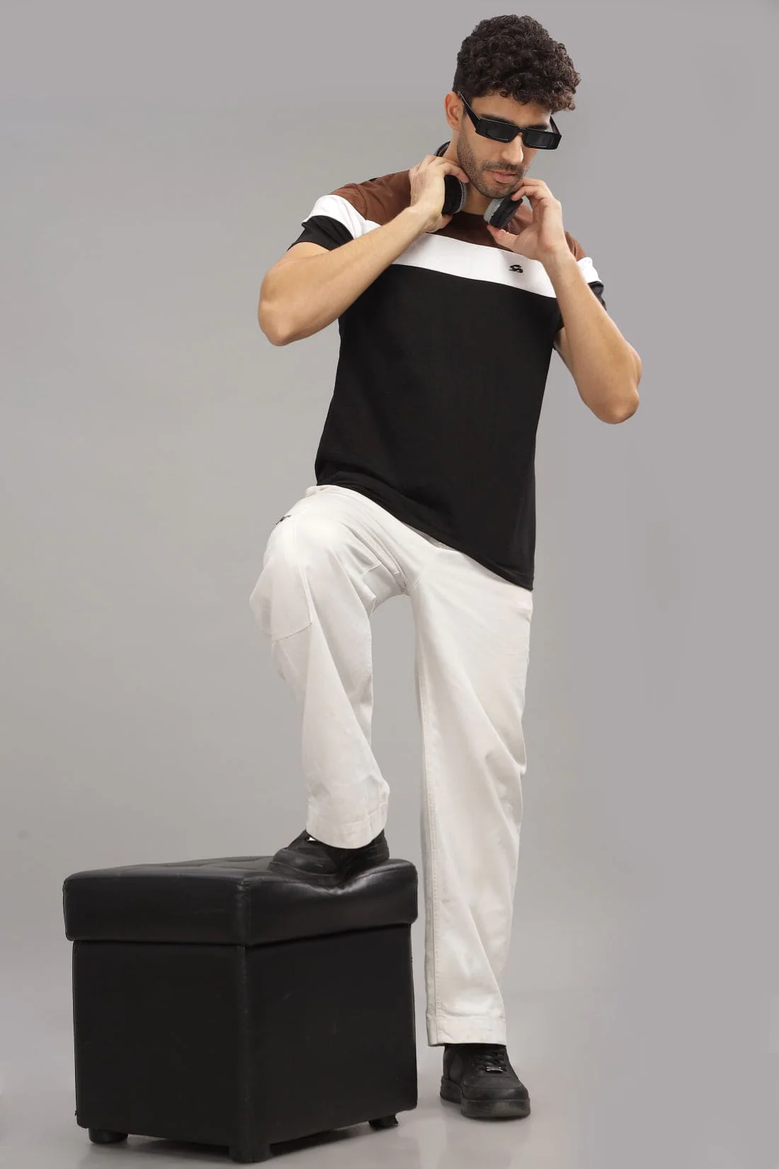 Colourblocked Cotton T-Shirt - Image 7