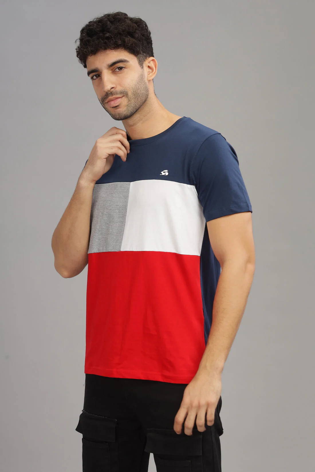 Colourblocked Cotton T-Shirt - Image 3