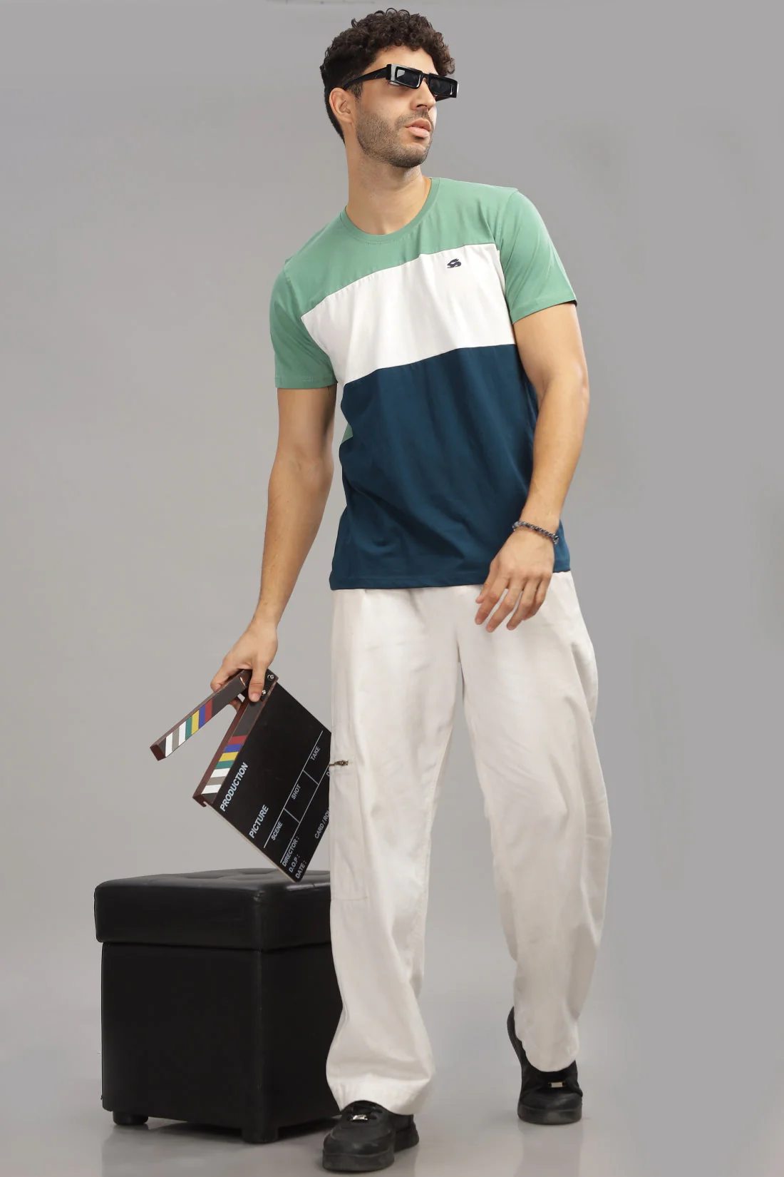 Colourblocked Cotton T-Shirt - Image 7