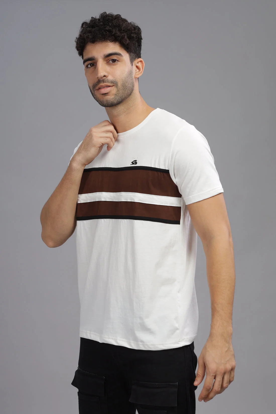 Colourblocked Cotton T-Shirt - Image 3