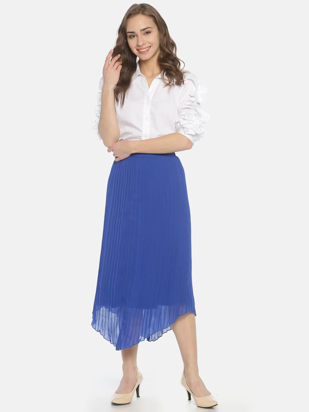 IS.U Royal Blue Pleated Skirt