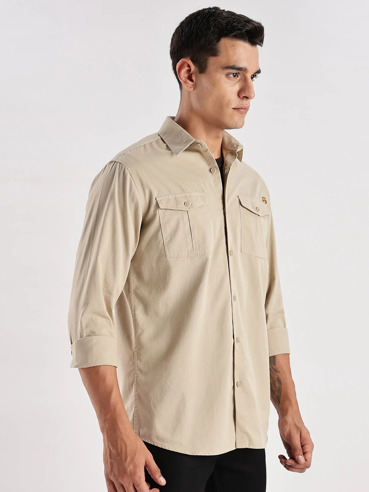 Double Pocket Mens Casual Shirt - Image 4