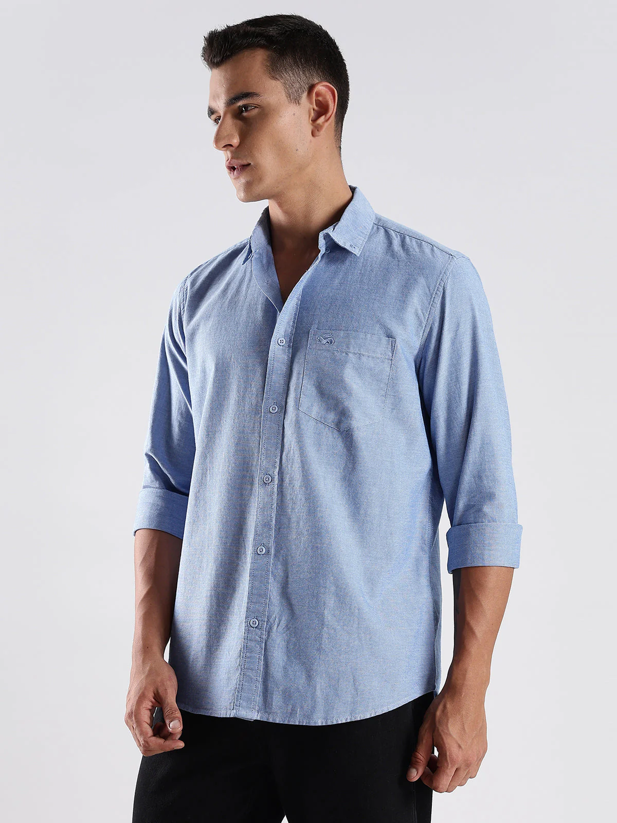 Solid Oxford Blue Shirt - Image 4