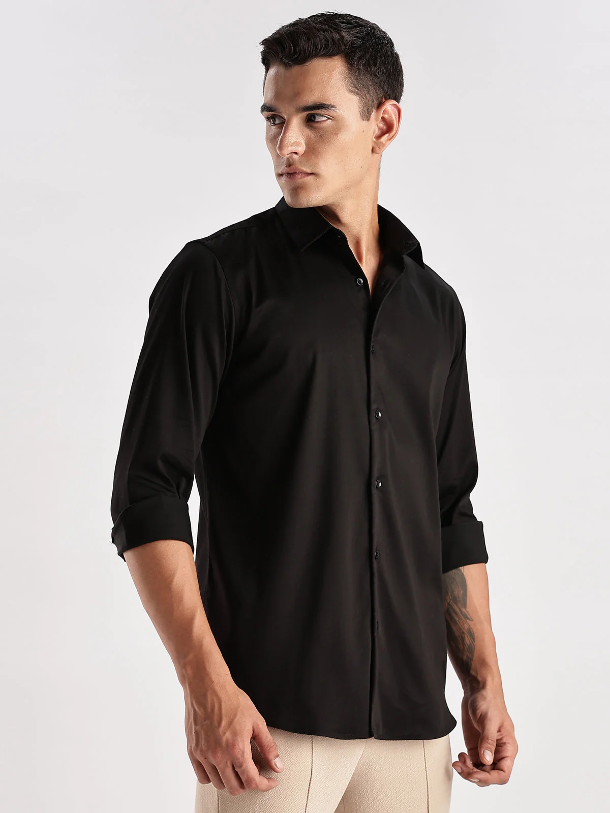 Slim Fit Solid Casual Shirt - Image 4