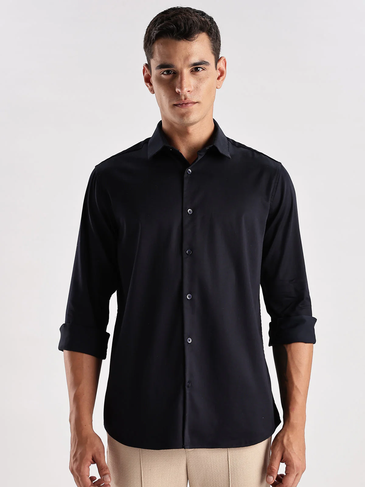 Slim Fit Solid Casual Shirt - Image 5