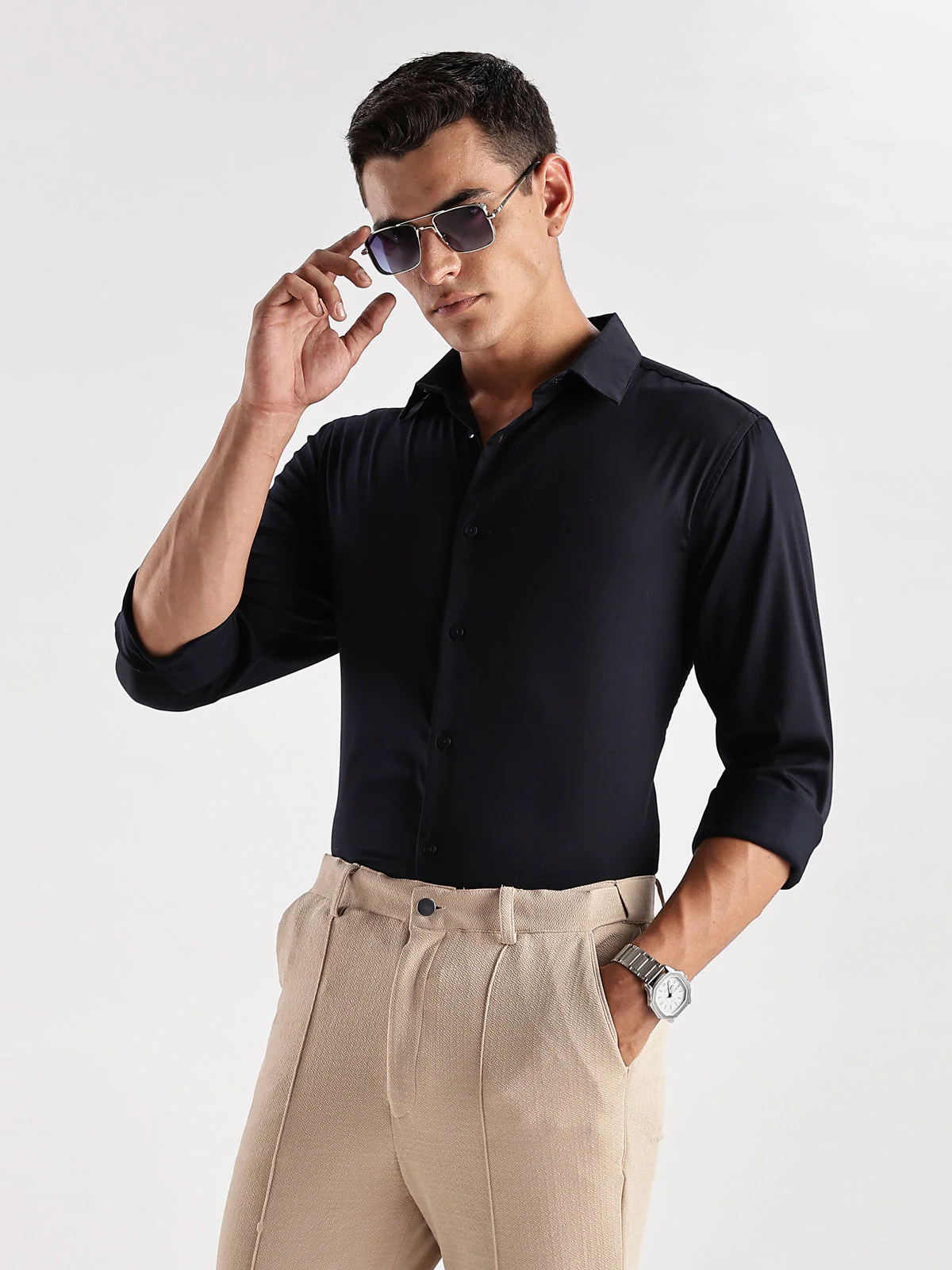 Slim Fit Solid Casual Shirt - Image 7