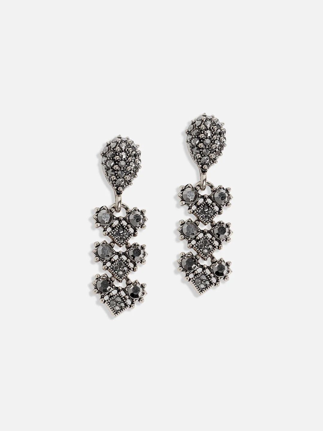 Silver-Plated Crystal-Studded Daisy Jewellery Set - Image 6